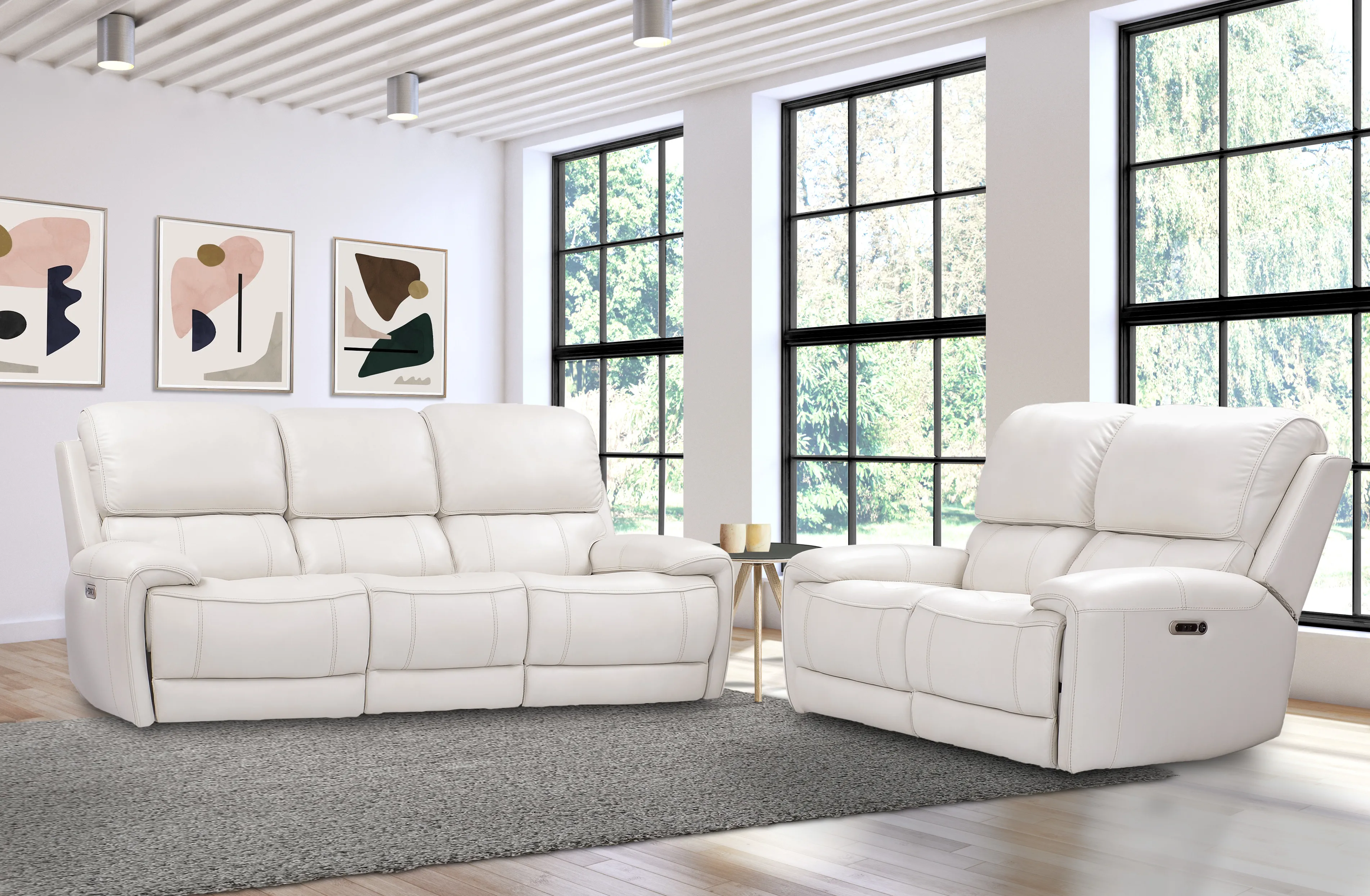 Empire Leather 87" Power Headrest Power Reclining Sofa Ivory (In stock - Fast shipping) 18 Empire Leather 87" Power Headrest Power Reclining Sofa Ivory (In stock - Fast shipping)