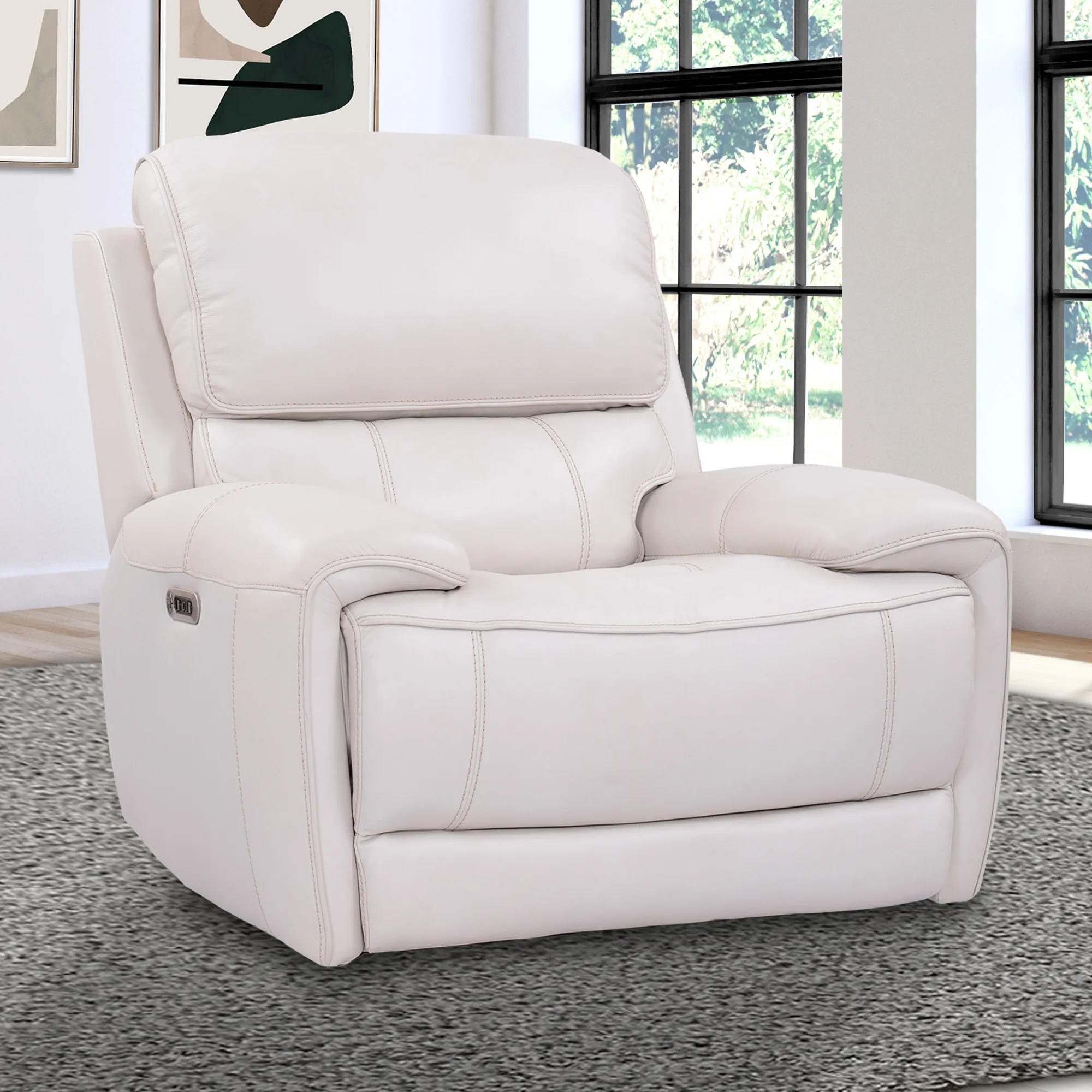 Empire Leather 87" Power Headrest Power Reclining Sofa Ivory (In stock - Fast shipping) 19 Empire Leather 87" Power Headrest Power Reclining Sofa Ivory (In stock - Fast shipping)