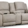 Harley 84" Triple Power Reclining Console Loveseat Nickel (In stock)