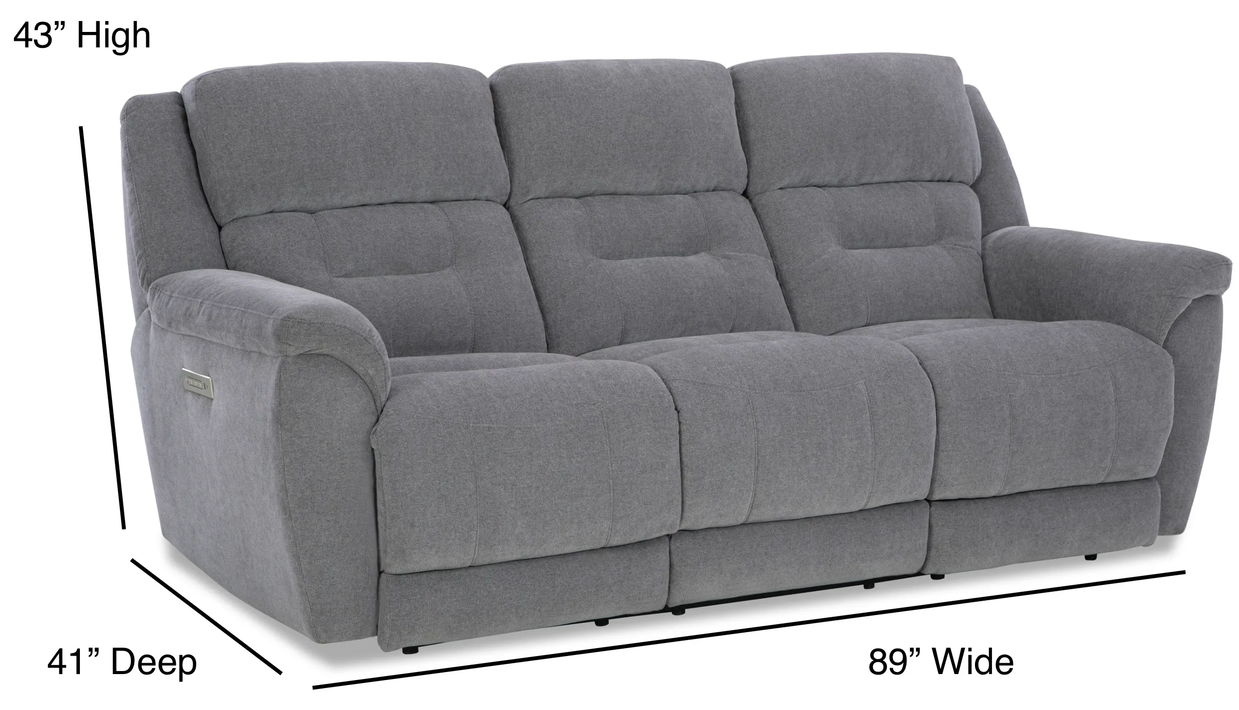 Knockout 89" Zero Gravity Triple Power Reclining Sofa Grey (In stock) 4 Knockout 89" Zero Gravity Triple Power Reclining Sofa Grey (In stock)
