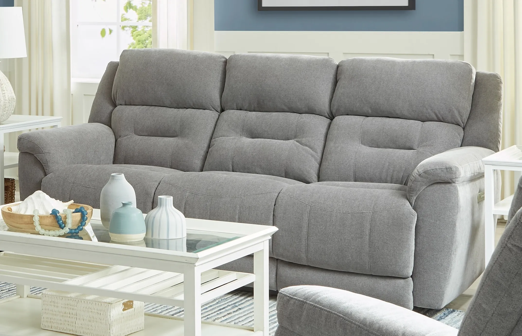 Knockout 89" Zero Gravity Triple Power Reclining Sofa Grey (In stock) 5 Knockout 89" Zero Gravity Triple Power Reclining Sofa Grey (In stock)