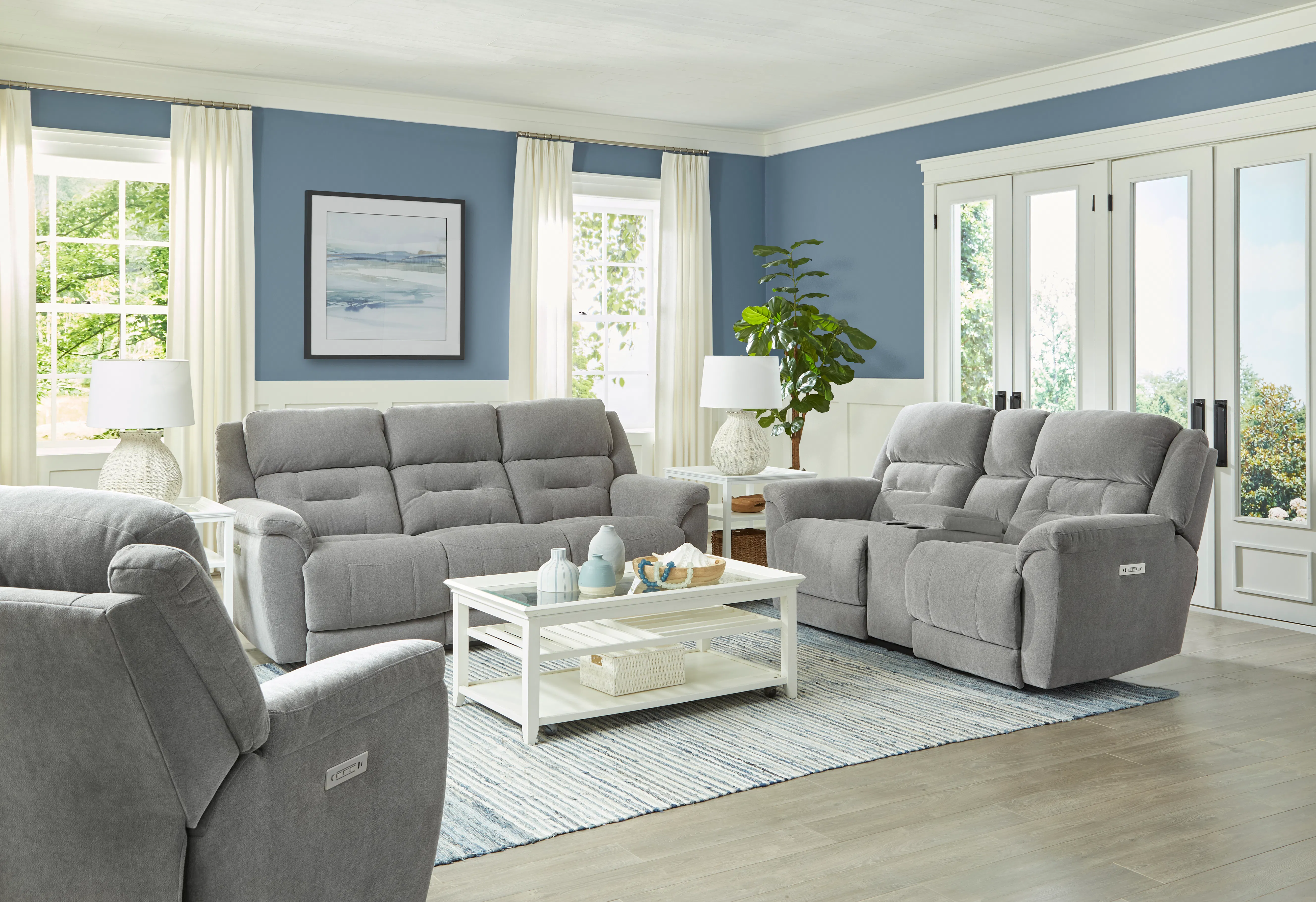 Knockout 89" Zero Gravity Triple Power Reclining Sofa Grey (In stock) 6 Knockout 89" Zero Gravity Triple Power Reclining Sofa Grey (In stock)