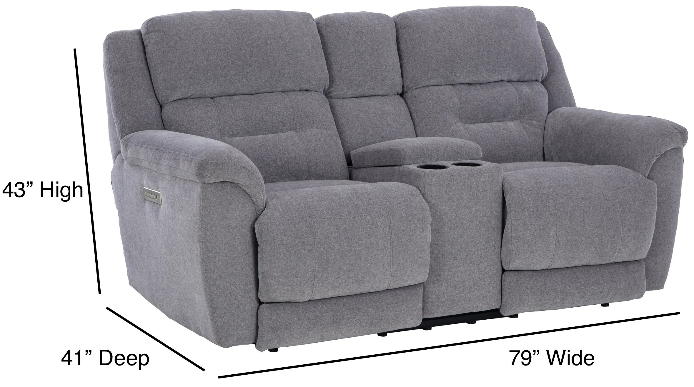Knockout 89" Zero Gravity Triple Power Reclining Sofa Grey (In stock) 8 Knockout 89" Zero Gravity Triple Power Reclining Sofa Grey (In stock)
