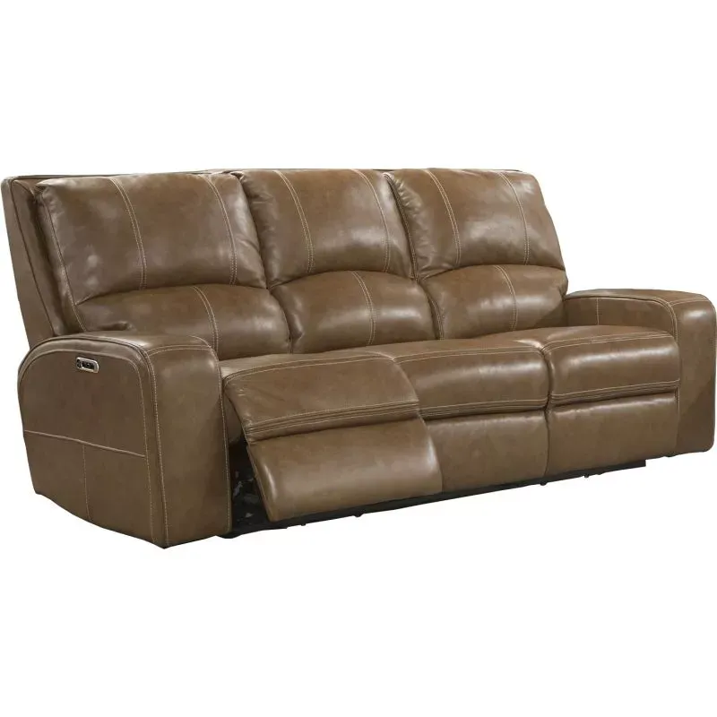 Swift 88" Power Headrest Power Reclining Sofa Leather Bourbon (In stock - Fast shipping)