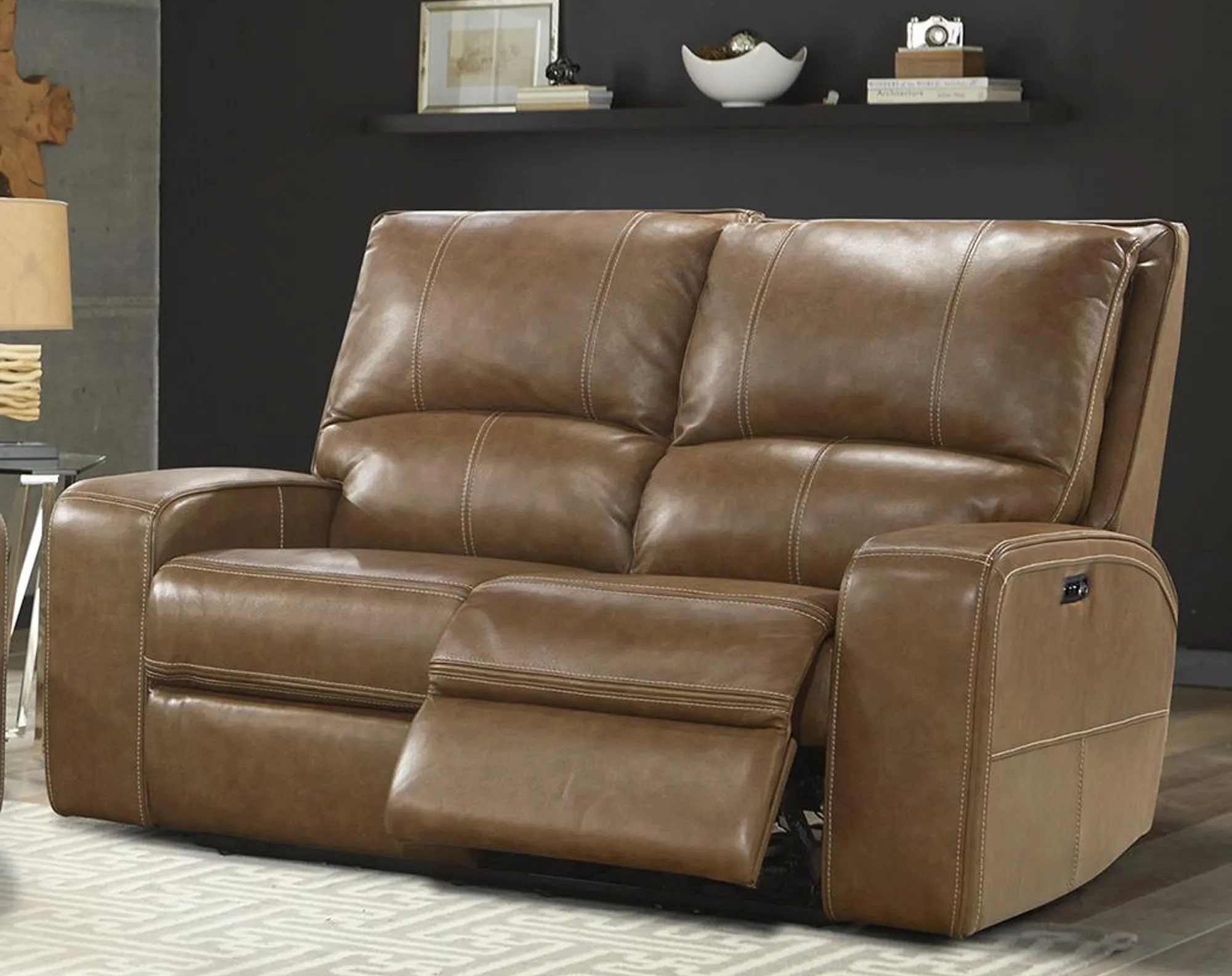 Swift 88" Power Headrest Power Reclining Sofa Leather Bourbon (In stock - Fast shipping) 3 Swift 88" Power Headrest Power Reclining Sofa Leather Bourbon (In stock - Fast shipping)