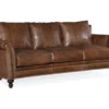 Bradington Youn Richardson Stationary Sofa 8-Way Tie - Top Grain Leather - In Stock (Brown)