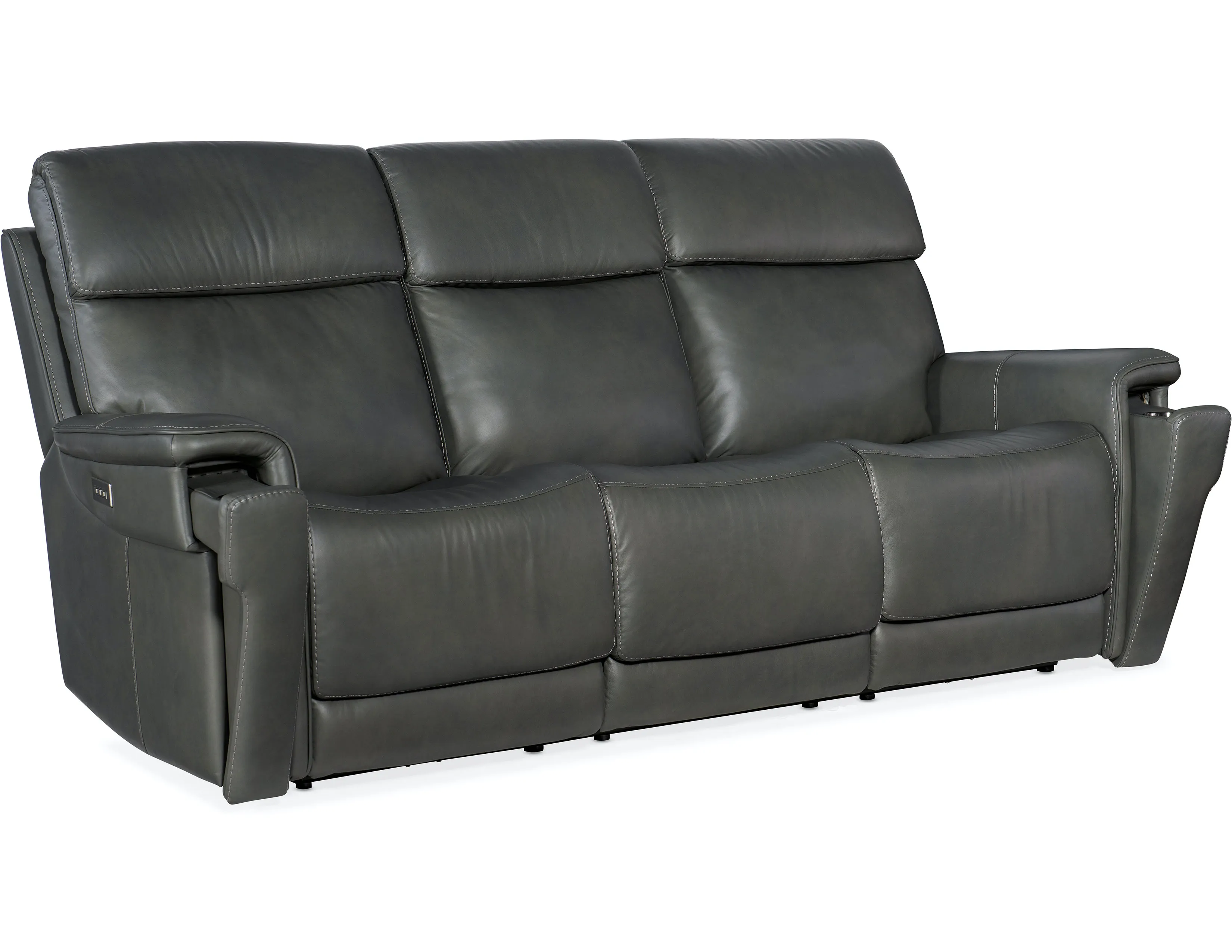 Lyra Leather Zero Gravity Power Sofa with Power Headrest 89" (Gray) In stock 2 Lyra Leather Zero Gravity Power Sofa with Power Headrest 89" (Gray) In stock