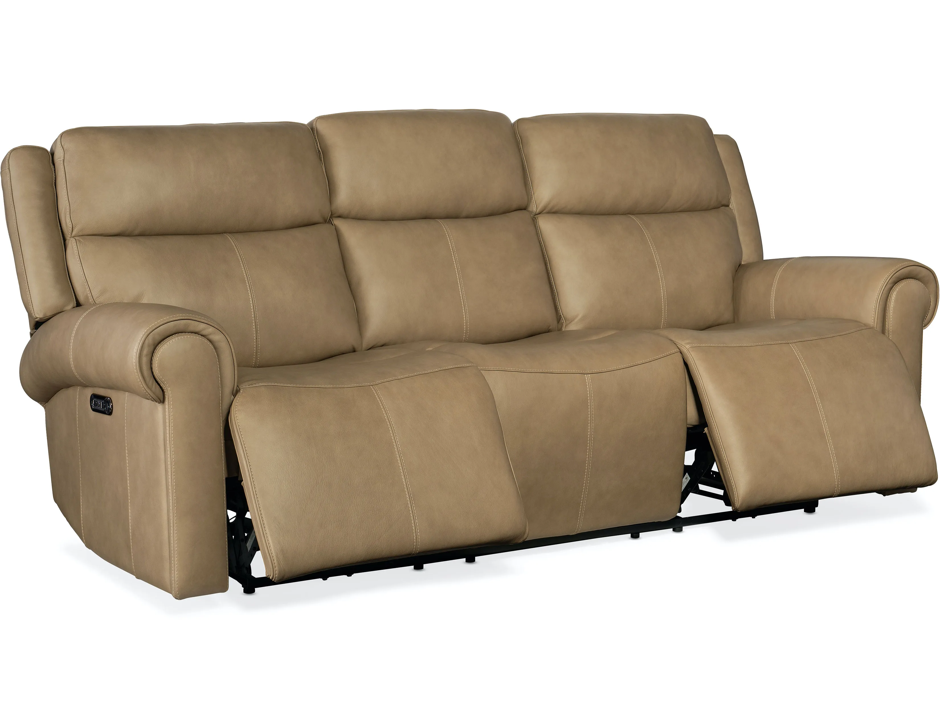 Oberon Leather Zero Gravity Power Sofa with Power Headrest (Sand) In stock 2 Oberon Leather Zero Gravity Power Sofa with Power Headrest (Sand) In stock