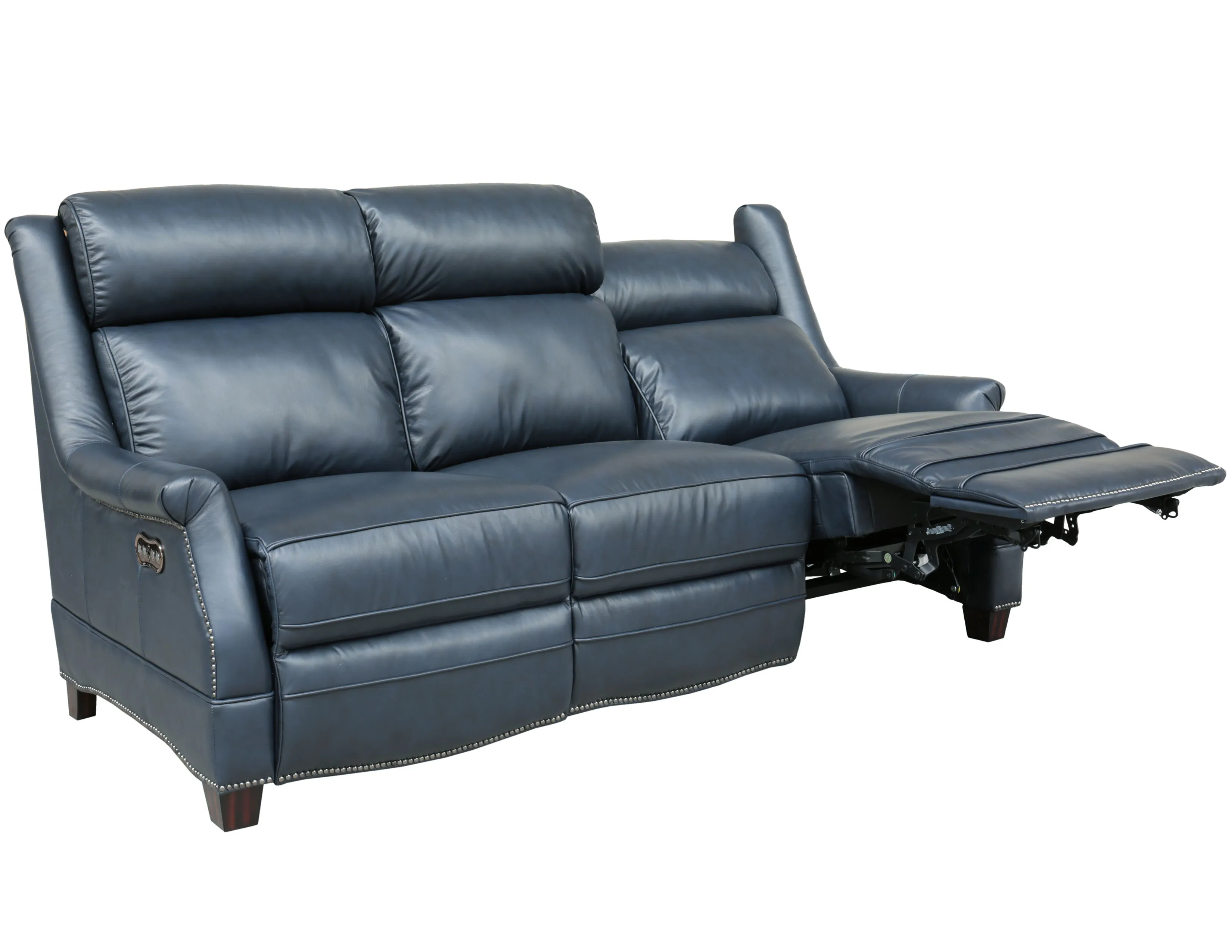 Warrendale 83" Leather Power Headrest Power Reclining Sofa (Blue) In stock 3 Warrendale 83" Leather Power Headrest Power Reclining Sofa (Blue) In stock