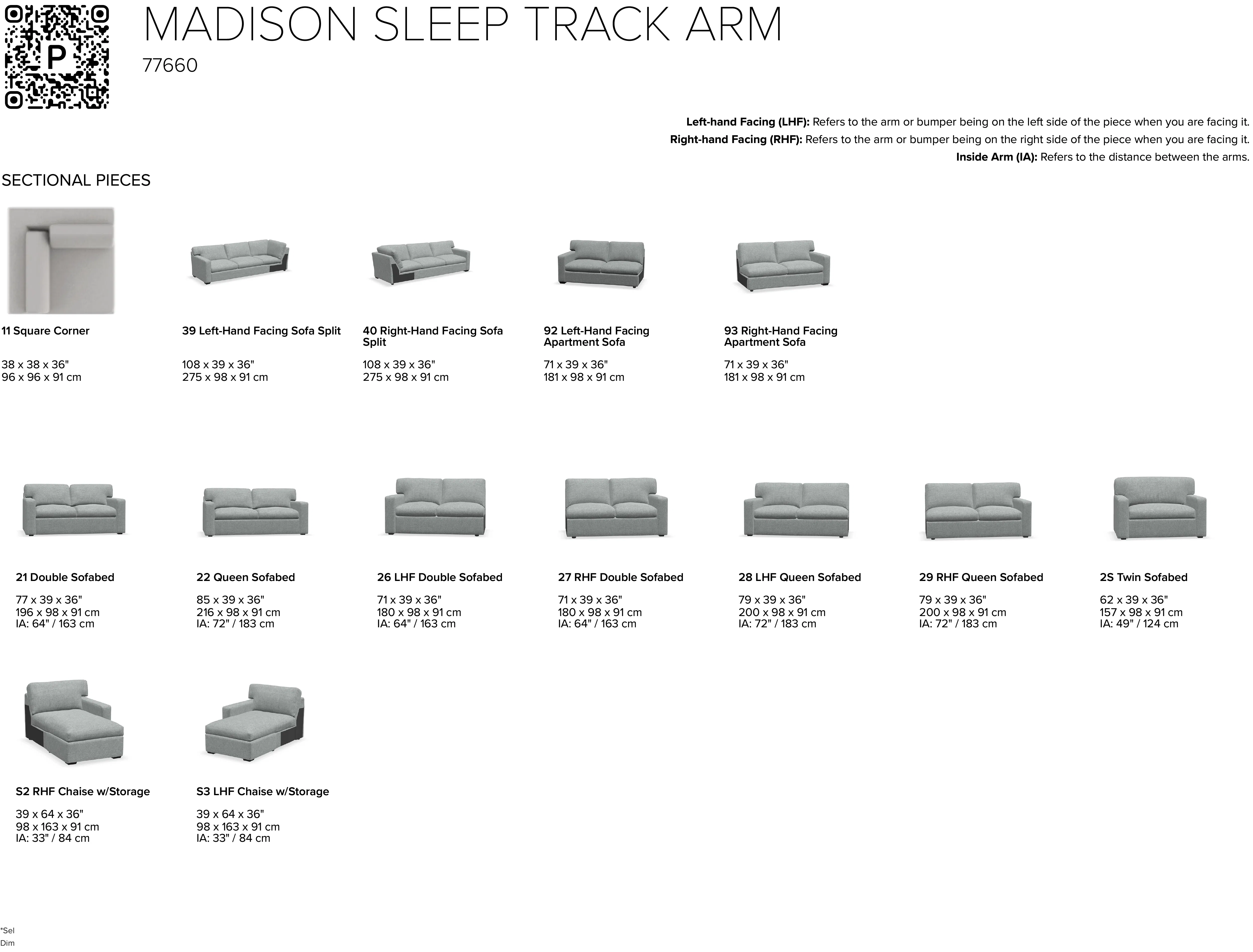 Madison 77660 Twin - Full - Queen Sleeper (+60 fabrics) 14 Madison 77660 Twin - Full - Queen Sleeper (+60 fabrics)