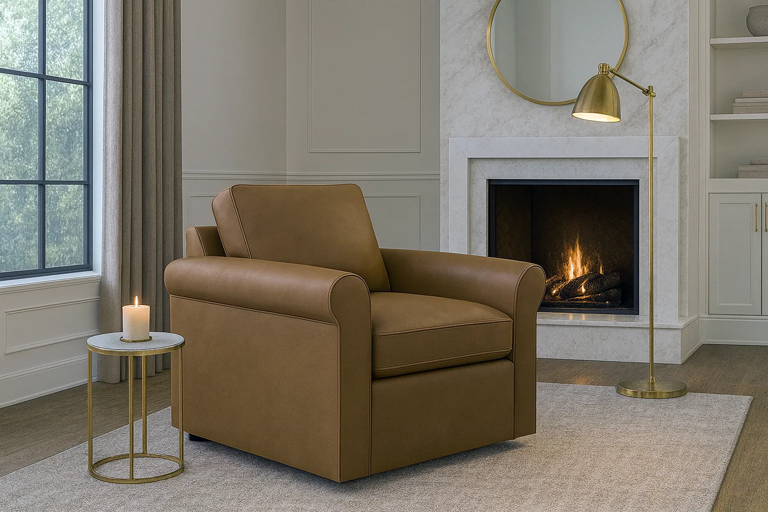 Madison 77656 Roll Arm Chair (+100 leathers) 4 Madison 77656 Roll Arm Chair (+100 leathers)