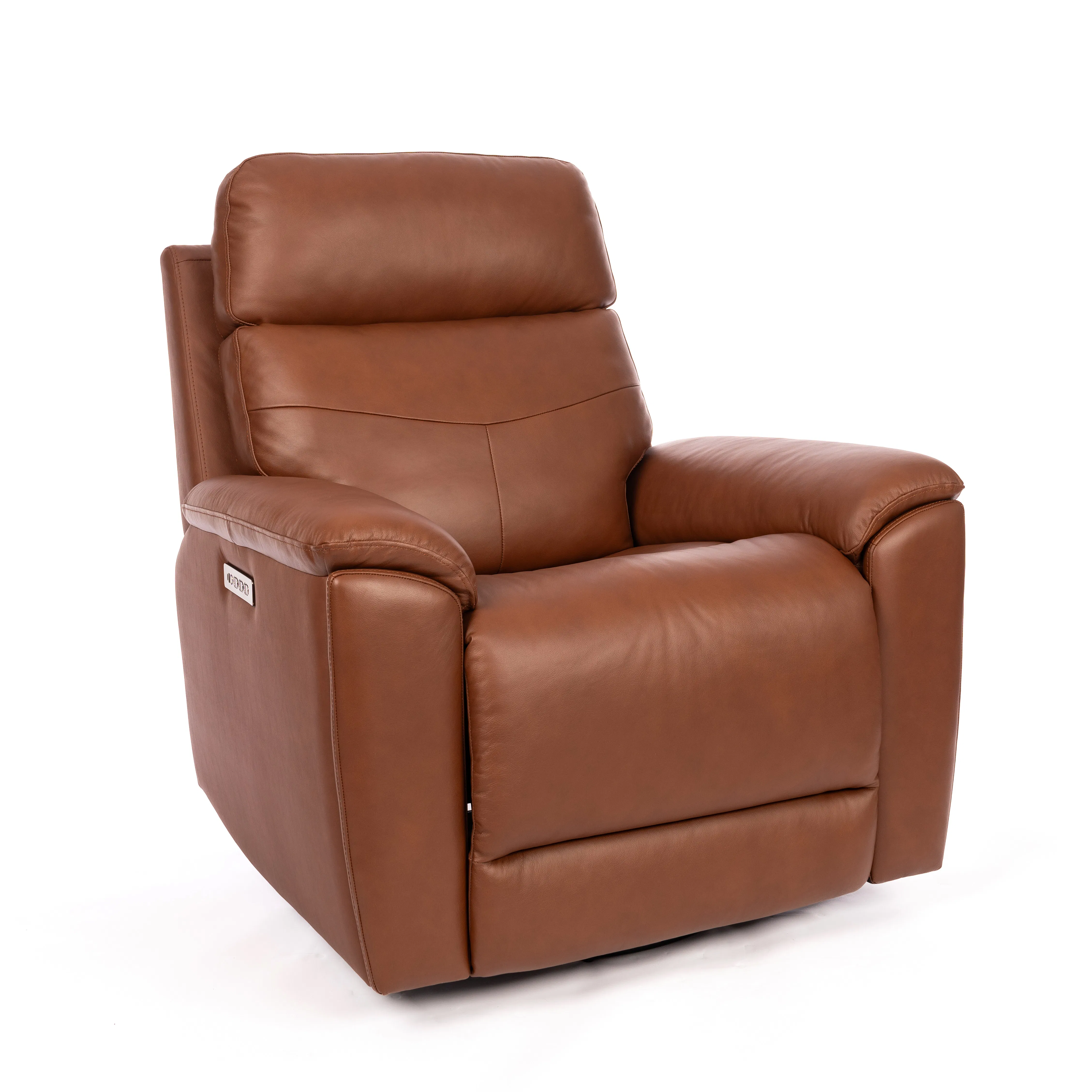 Flexsteel Refined Leather Power Swivel Glider Recliner with Power Headrest & Power Lumbar Support (In stock) - Perfect Match
