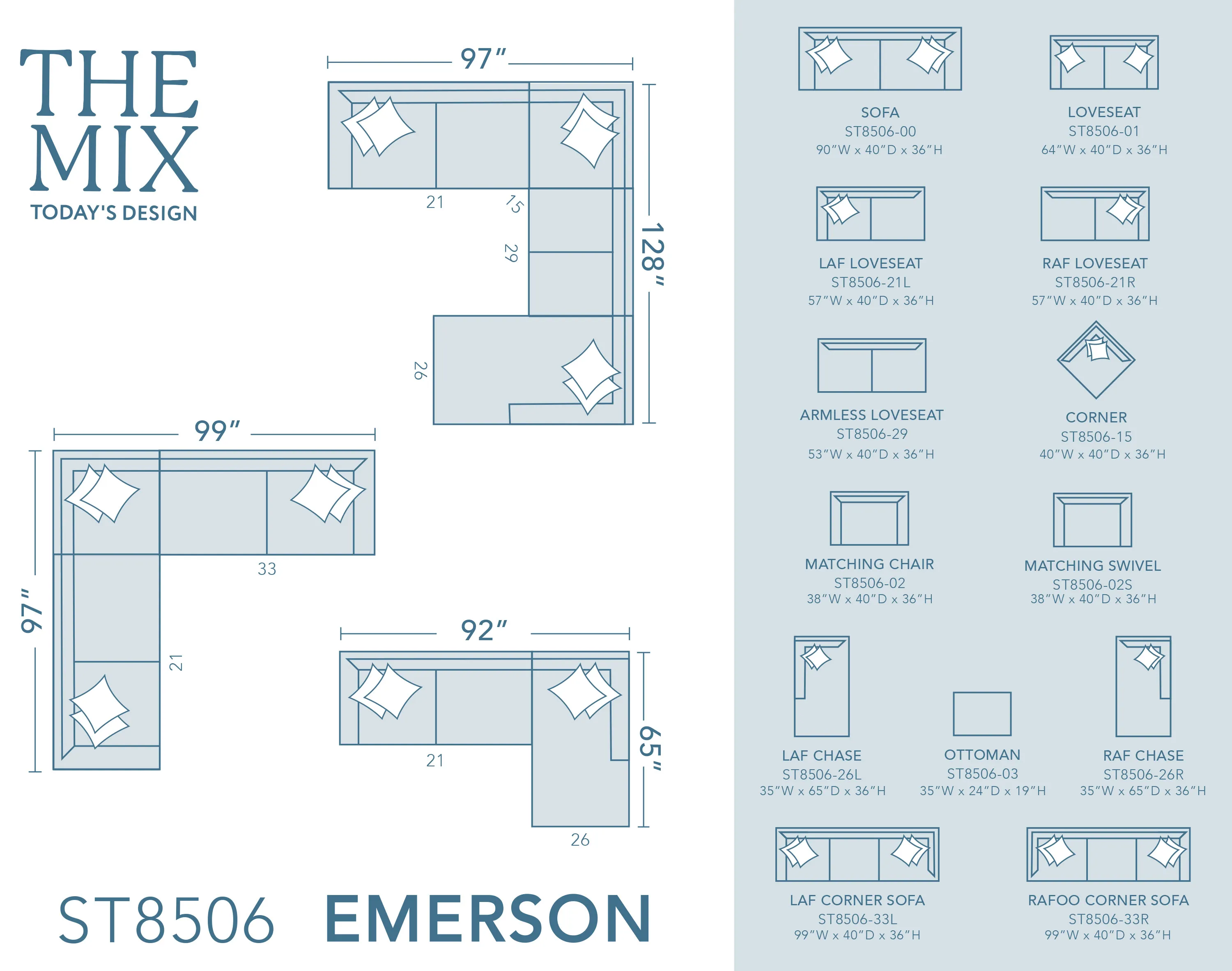 Emerson 90" Sofa (+100 fabrics) 12 Emerson 90" Sofa (+100 fabrics)