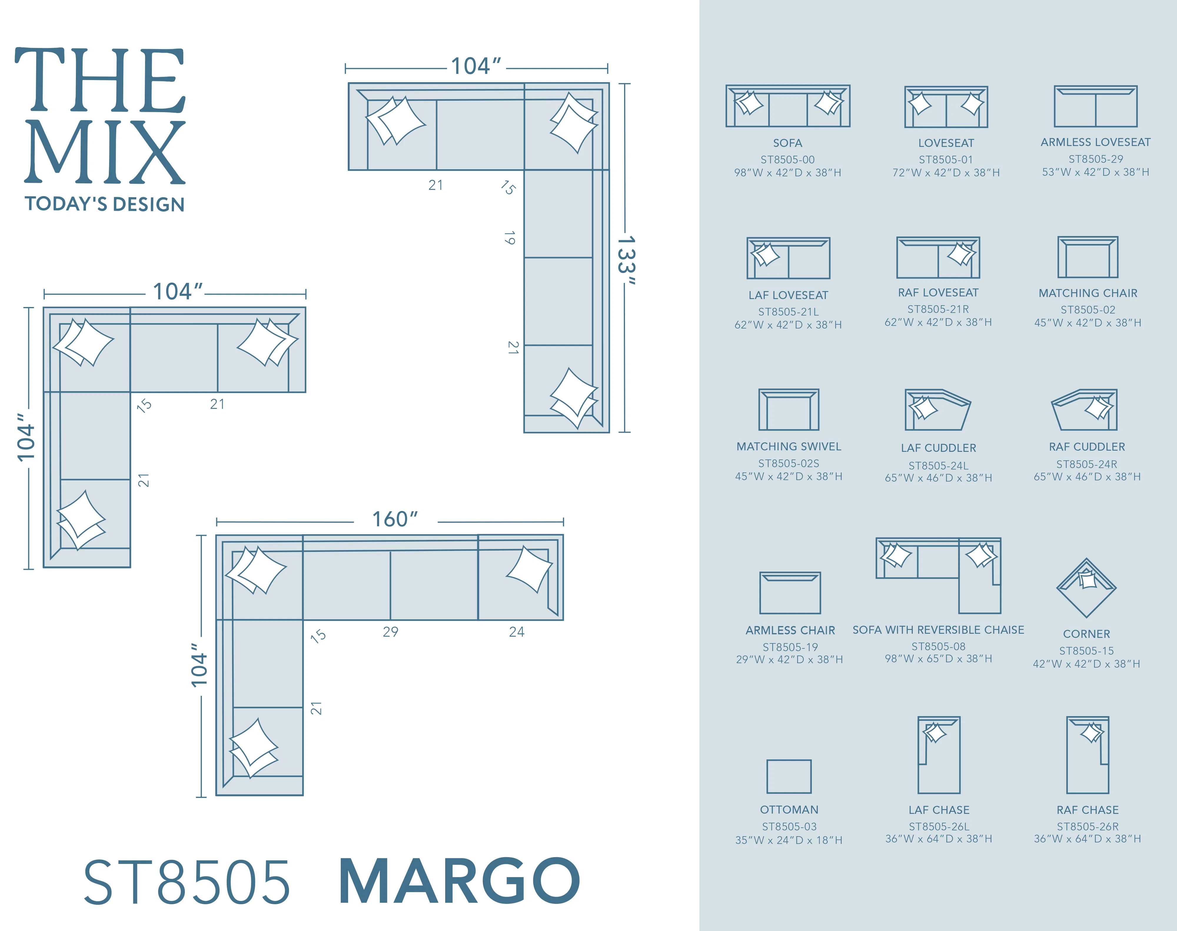 Margo Stationary Sectional (+100 fabrics) 10 Margo Stationary Sectional (+100 fabrics)