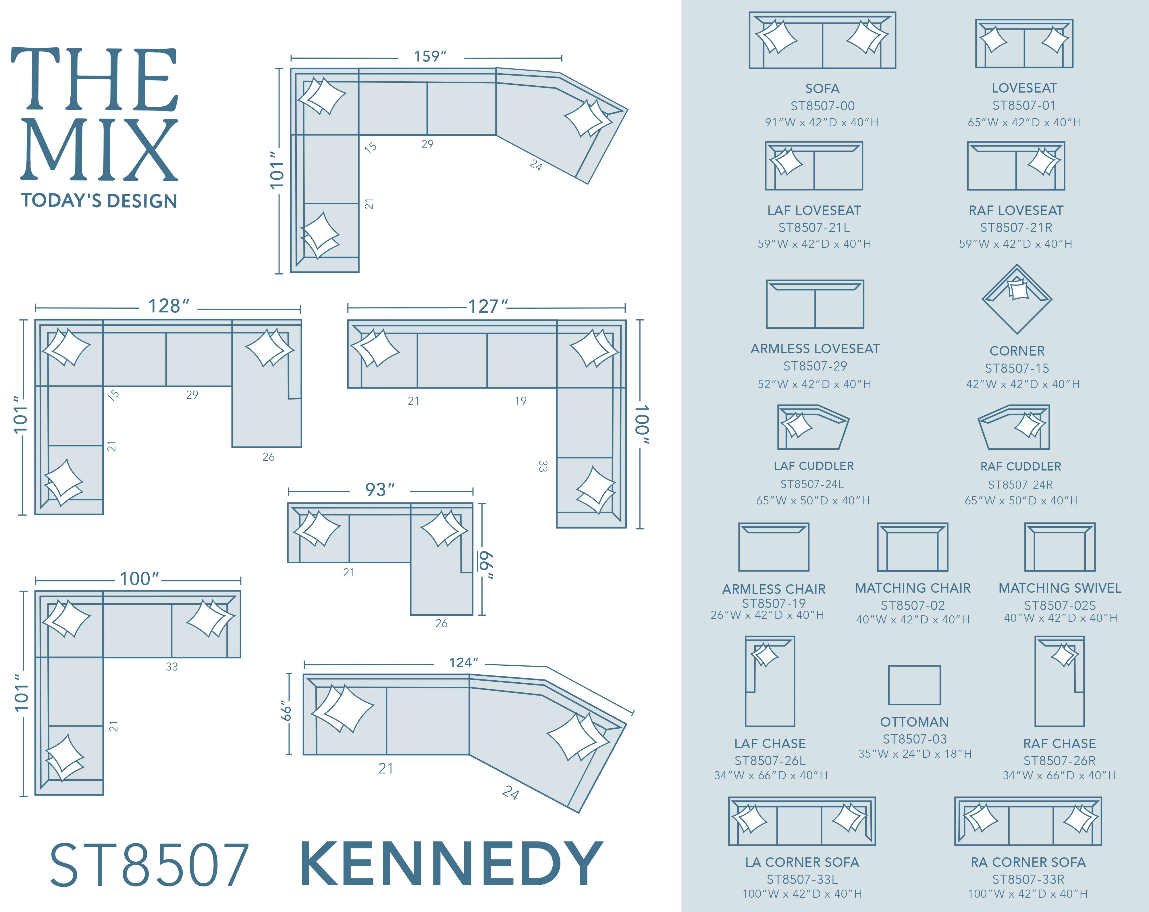 Kennedy Stationary Sectional (+100 fabrics) 16 Kennedy Stationary Sectional (+100 fabrics)