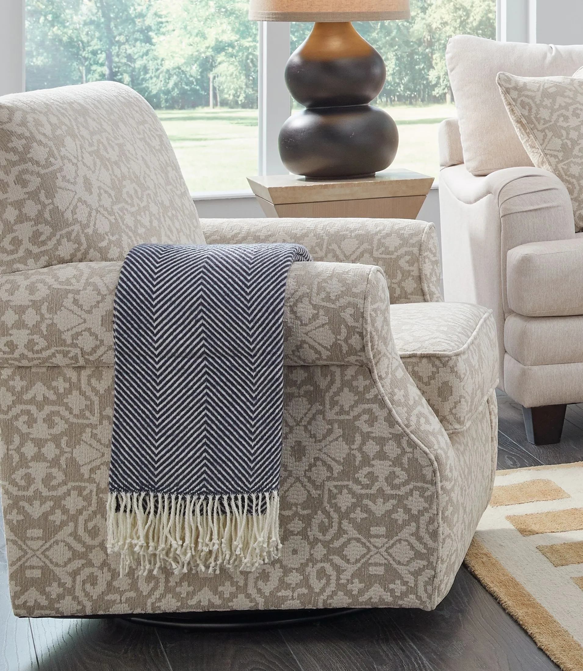 Aristocrat Linen Swivel Chair 602-S 3 Aristocrat Linen Swivel Chair 602-S