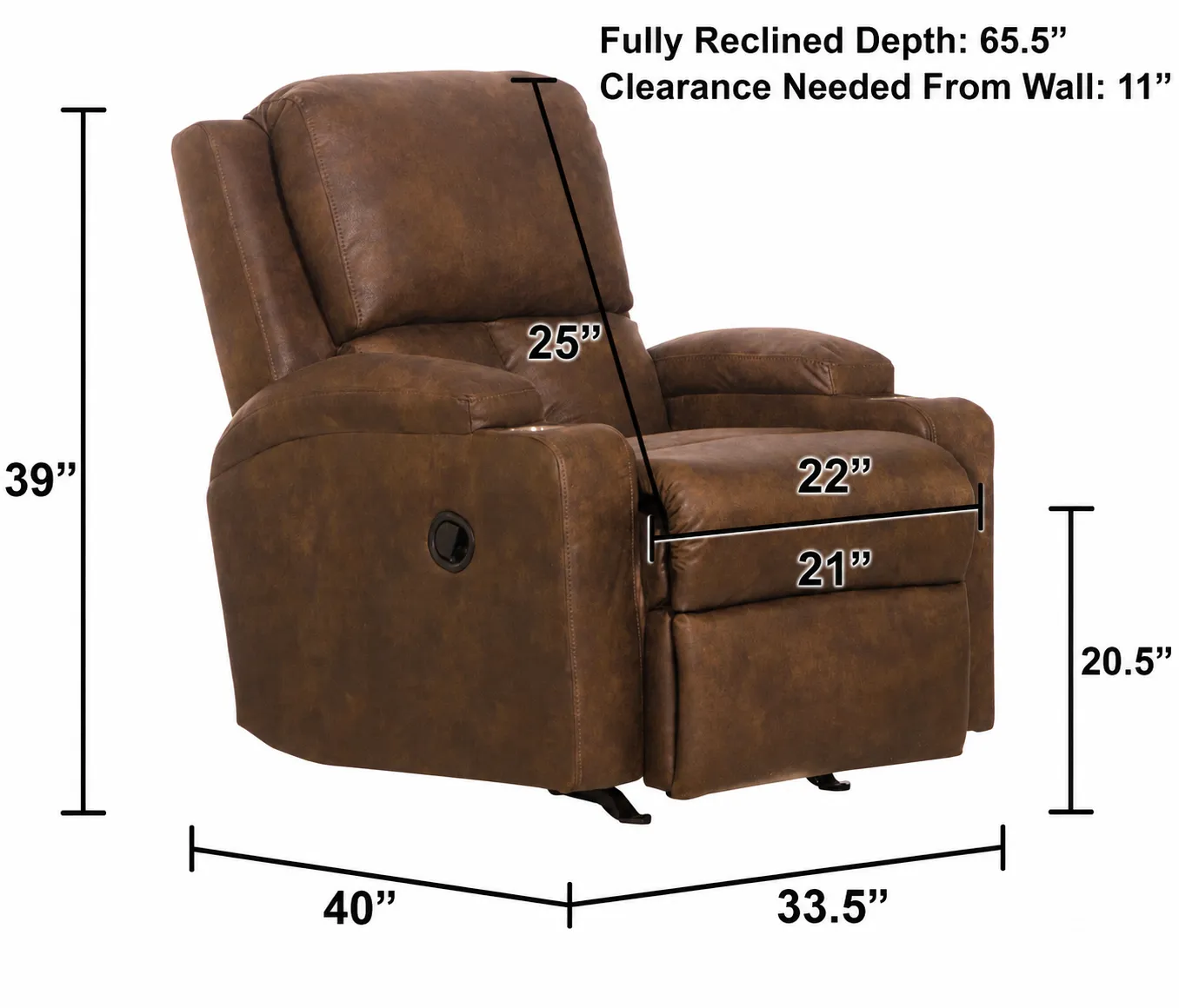 Kyle Rocker Recliner with Dual Cupholders - Casual Rocking Comfort (2 colors) 7 Kyle Rocker Recliner with Dual Cupholders - Casual Rocking Comfort (2 colors)