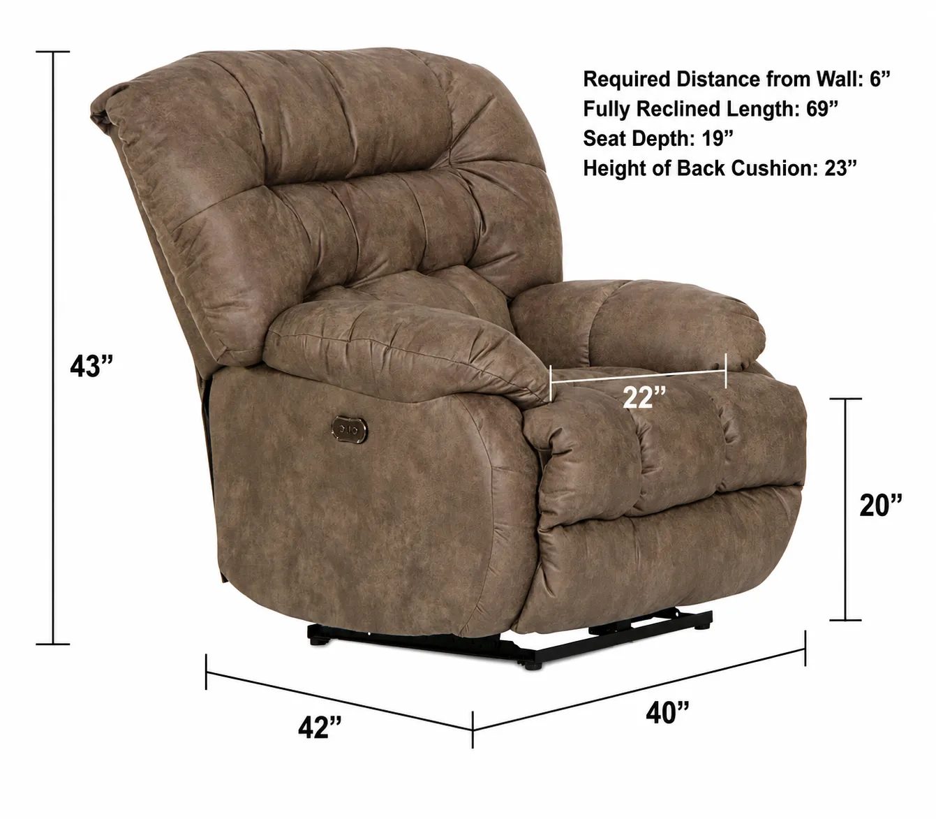 Benny Power Wall Hugger Recliner Big, Plush Comfort That Reclines Just 4–6 Inches from the Wall 10 Benny Power Wall Hugger Recliner Big, Plush Comfort That Reclines Just 4–6 Inches from the Wall