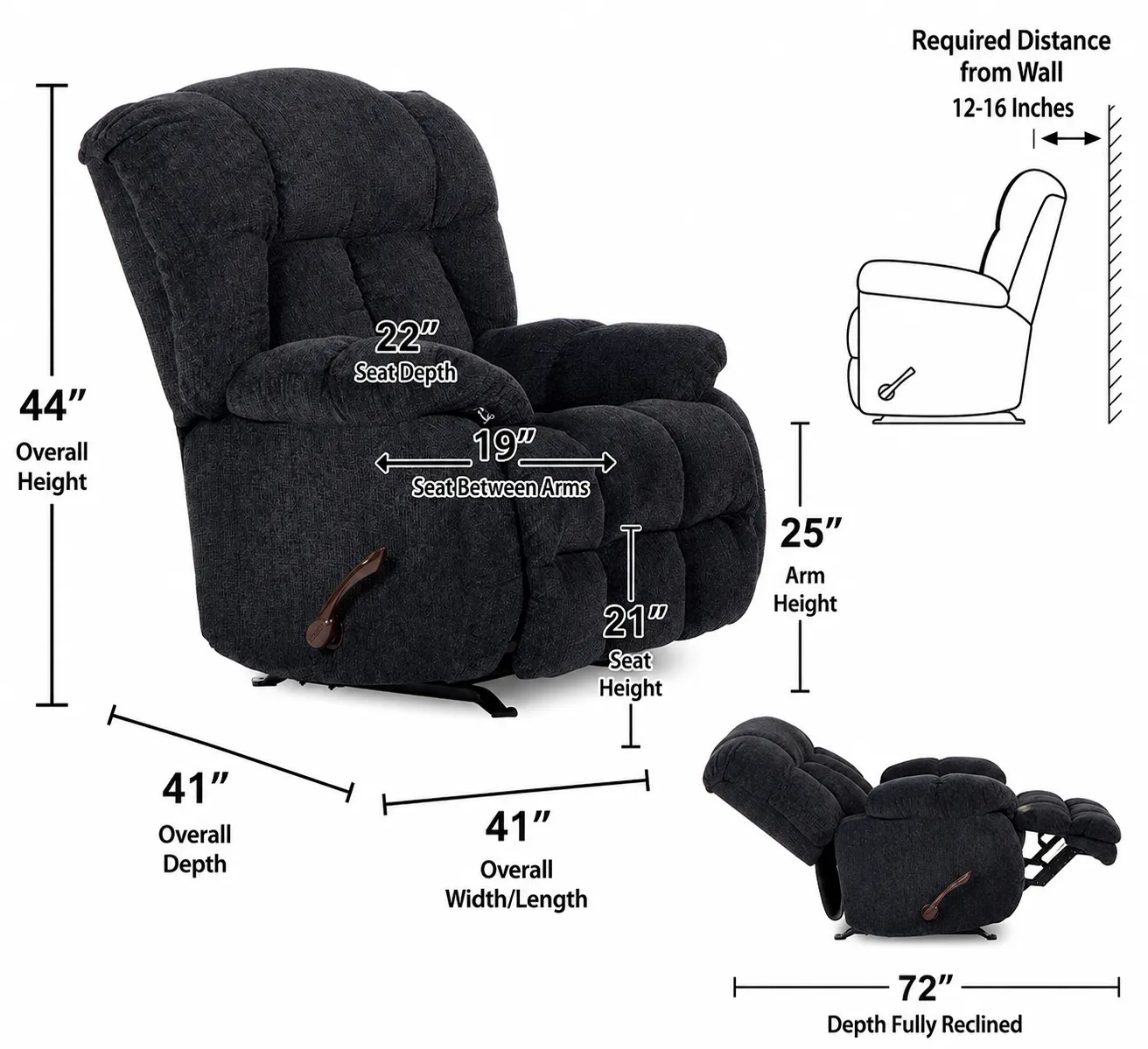 Brody Rocker Recliner Comfort Made for Everyday Relaxation (2 colors) 23 Brody Rocker Recliner Comfort Made for Everyday Relaxation (2 colors)