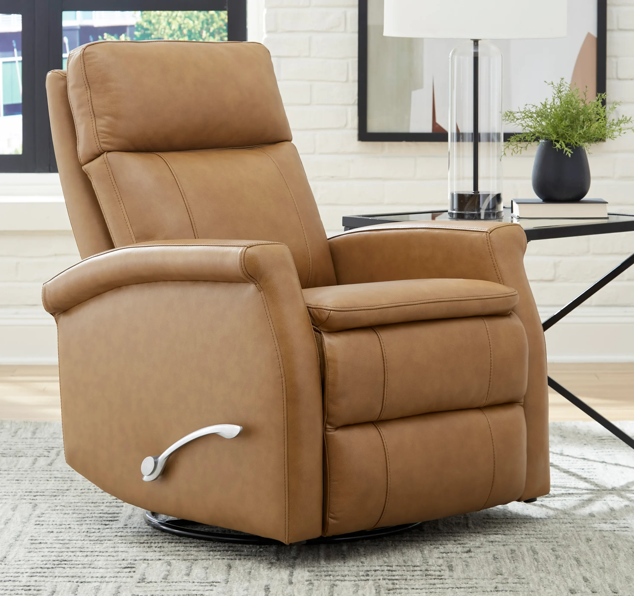 Bristol Swivel Glider Leather Recliner Russet (In stock - Fast Shipping) 1 Bristol Swivel Glider Leather Recliner Russet (In stock - Fast Shipping)