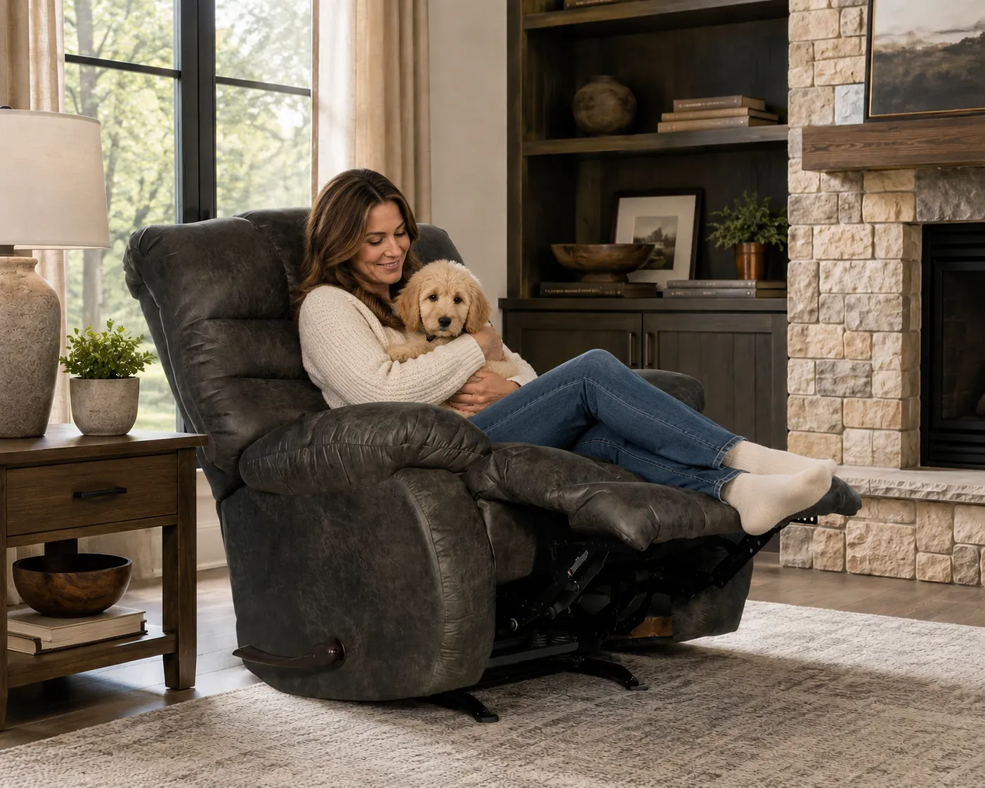 Berman Chaise Rocker Recliner Plush, Deep-Cushioned Comfort (two colors) 18 Berman Chaise Rocker Recliner Plush, Deep-Cushioned Comfort (two colors)