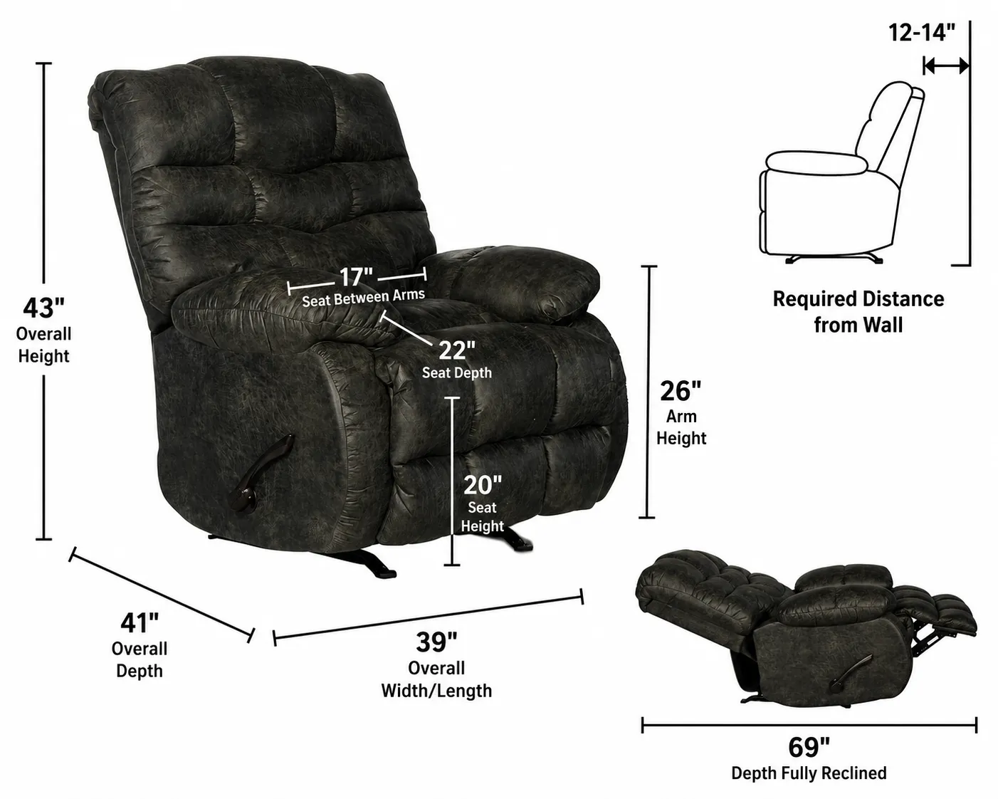 Berman Chaise Rocker Recliner Plush, Deep-Cushioned Comfort (two colors) 22 Berman Chaise Rocker Recliner Plush, Deep-Cushioned Comfort (two colors)