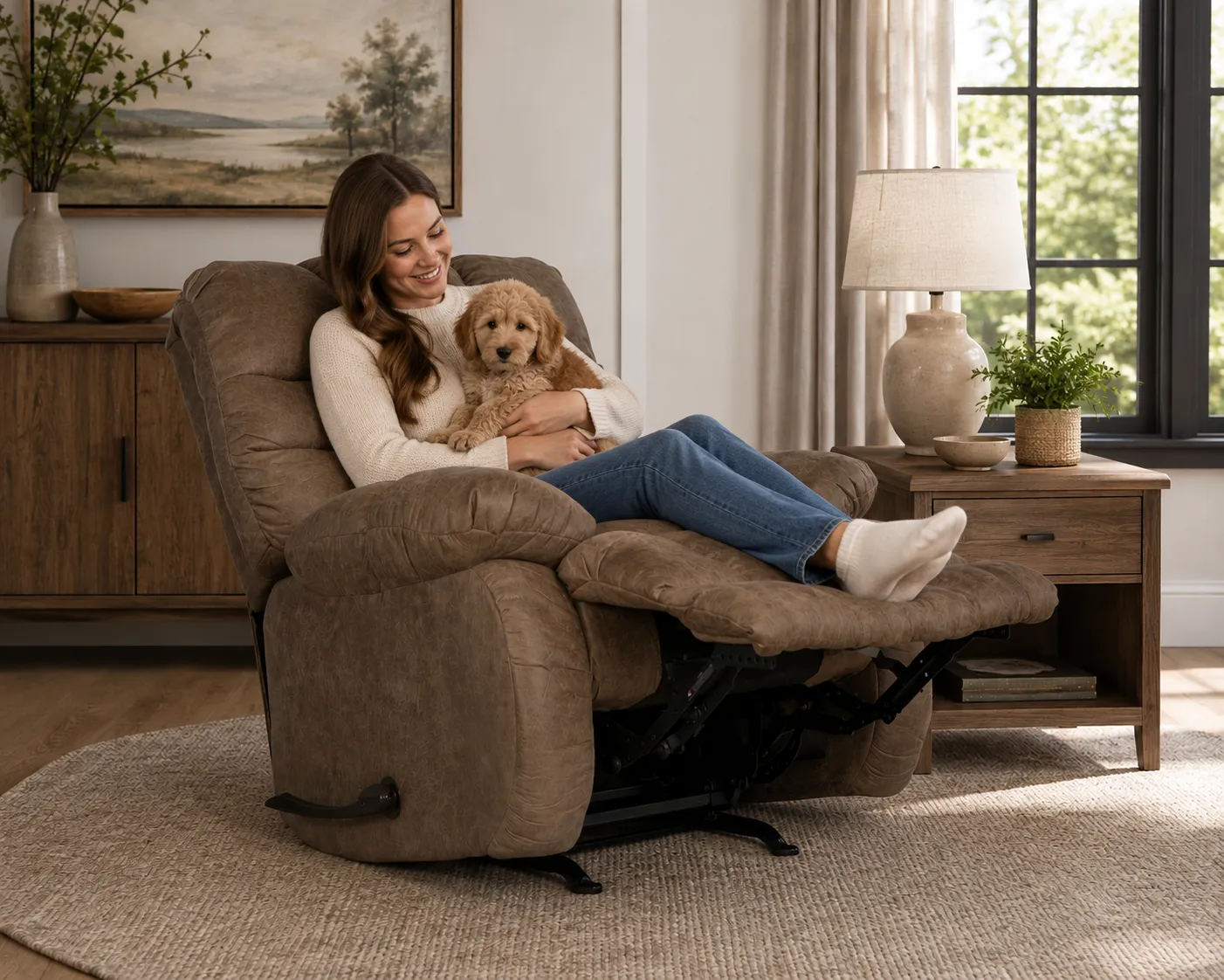 Berman Chaise Rocker Recliner Plush, Deep-Cushioned Comfort (two colors) 4 Berman Chaise Rocker Recliner Plush, Deep-Cushioned Comfort (two colors)