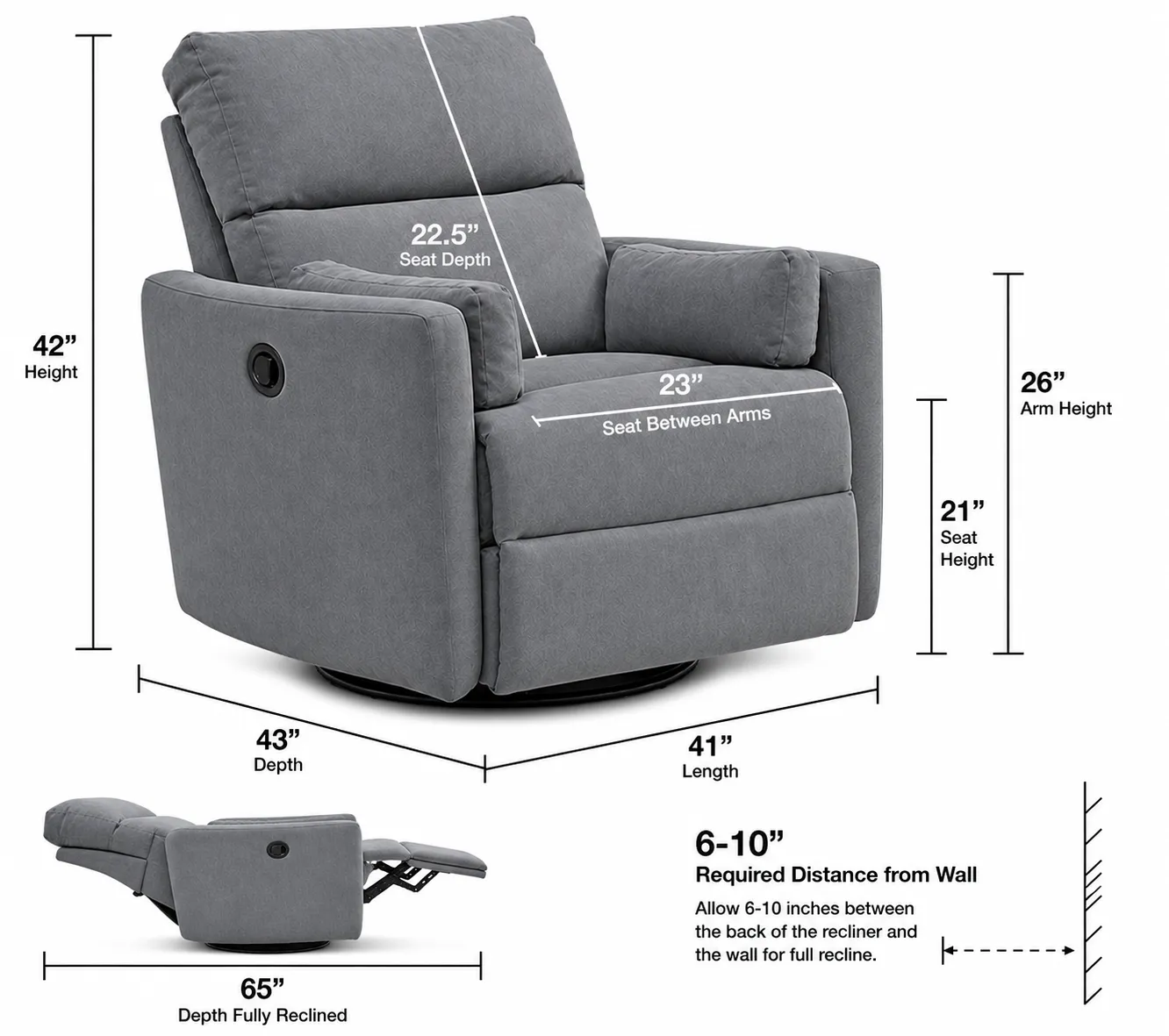Crescent Swivel Glider Recliner or Power Rocker Recliner - Smooth Motion & Heavy-Duty Support (3 colors) 13 Crescent Swivel Glider Recliner or Power Rocker Recliner - Smooth Motion & Heavy-Duty Support (3 colors)