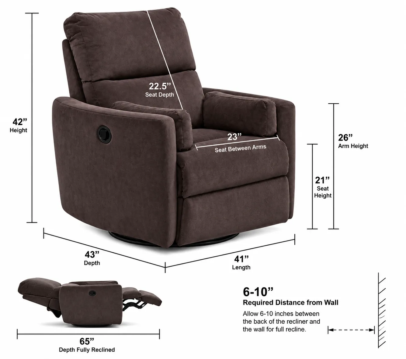Crescent Swivel Glider Recliner or Power Rocker Recliner - Smooth Motion & Heavy-Duty Support (3 colors) 7 Crescent Swivel Glider Recliner or Power Rocker Recliner - Smooth Motion & Heavy-Duty Support (3 colors)