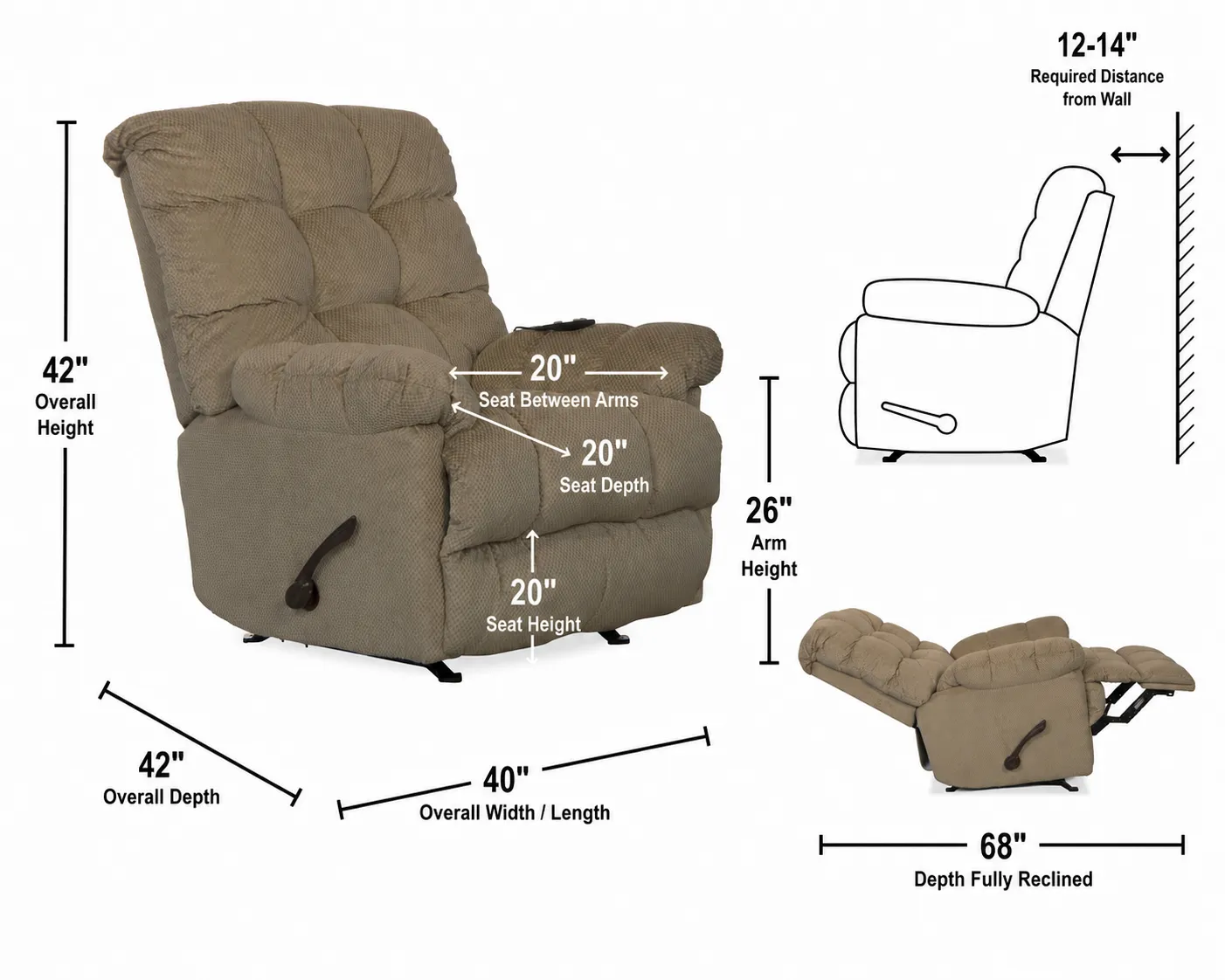 Nettles Chaise Rocker Recliner w/Deluxe Heat & Massage Deeply Cushioned Rocking Comfort(3 colors) 11 Nettles Chaise Rocker Recliner w/Deluxe Heat & Massage Deeply Cushioned Rocking Comfort(3 colors)