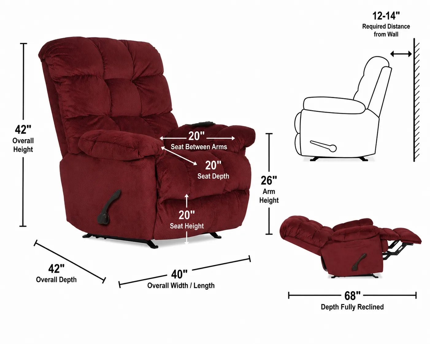 Nettles Chaise Rocker Recliner w/Deluxe Heat & Massage Deeply Cushioned Rocking Comfort(3 colors) 25 Nettles Chaise Rocker Recliner w/Deluxe Heat & Massage Deeply Cushioned Rocking Comfort(3 colors)