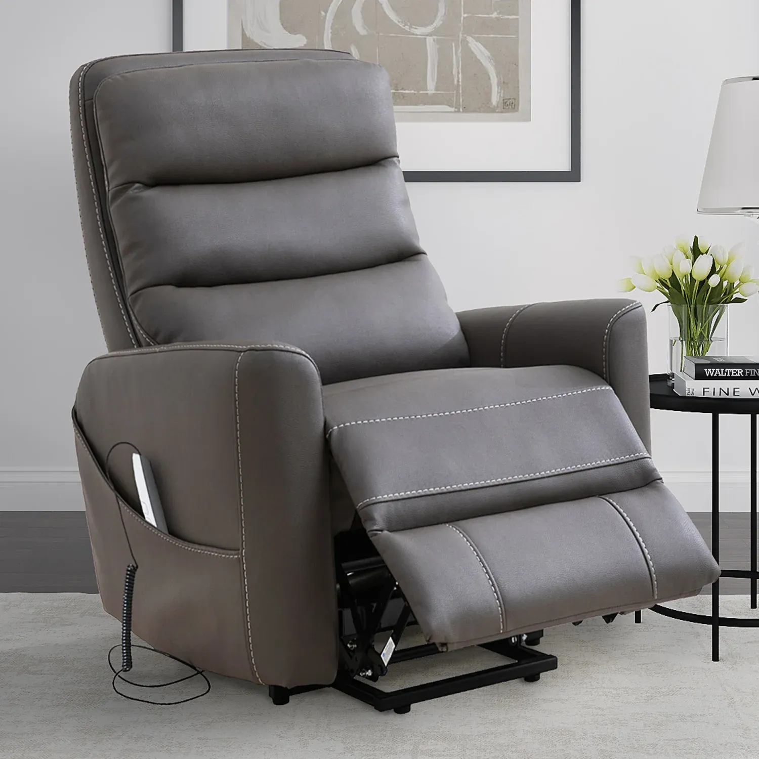 Hercules Power Lift Recliner with Articulating Headrest Haze (350 lbs.) In stock -Fast shipping 9 Hercules Power Lift Recliner with Articulating Headrest Haze (350 lbs.) In stock -Fast shipping