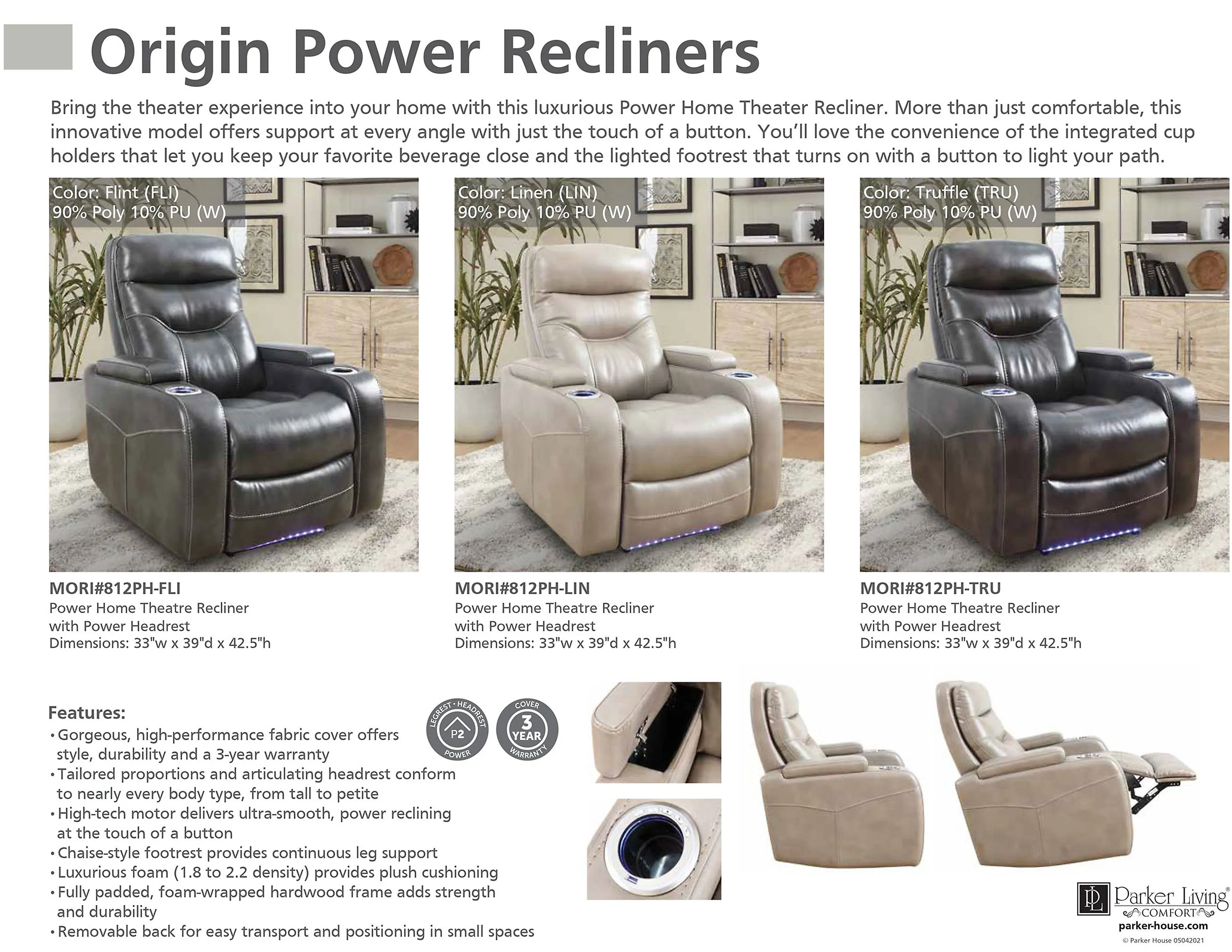 Origin Swivel Glider Home Theater Recliner Truffle (Leather like fabric) In stock - Fast shipping 4 Origin Swivel Glider Home Theater Recliner Truffle (Leather like fabric) In stock - Fast shipping