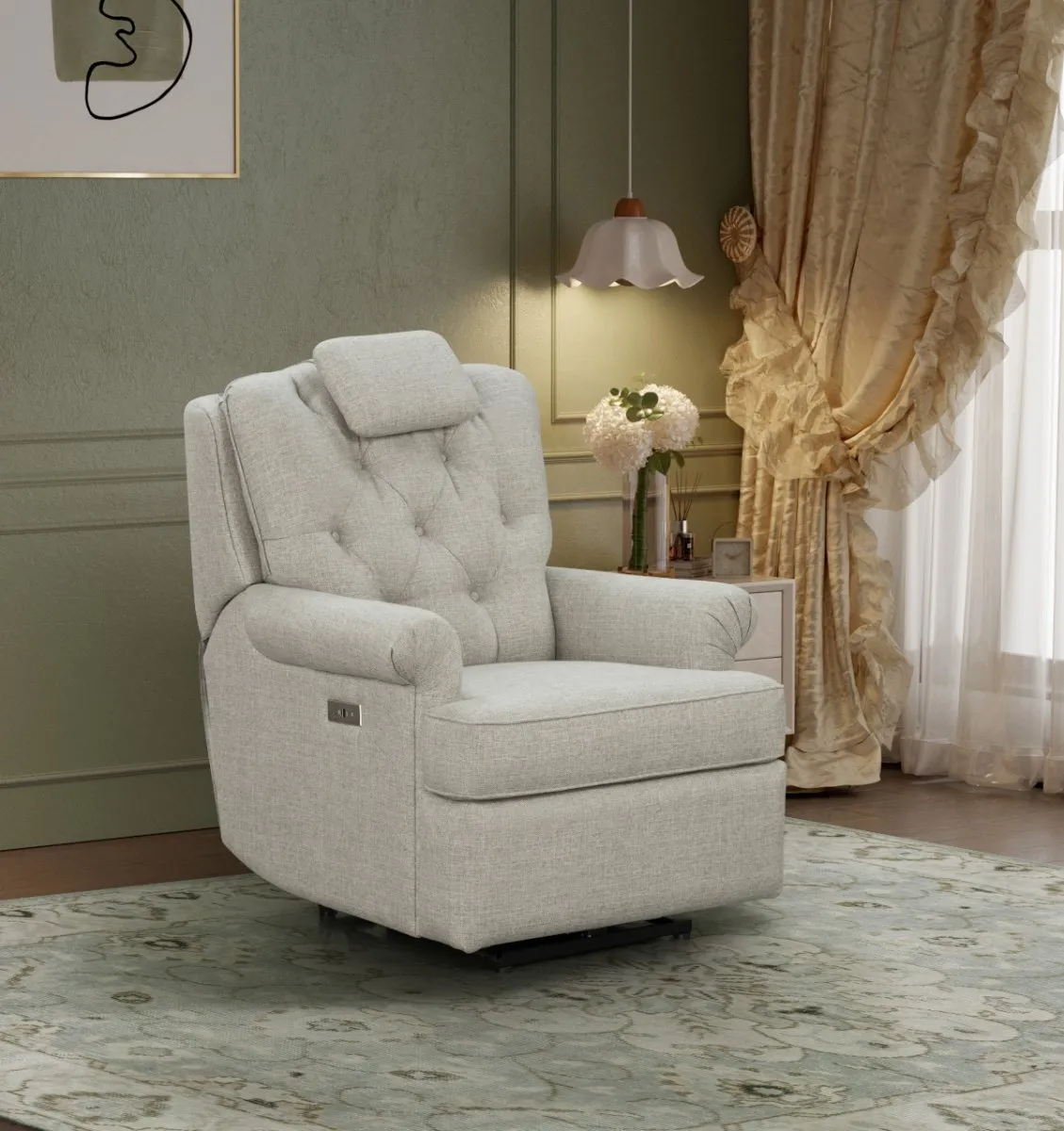 Everly Power Recliner (Gray Fabric) In stock 8 Everly Power Recliner (Gray Fabric) In stock