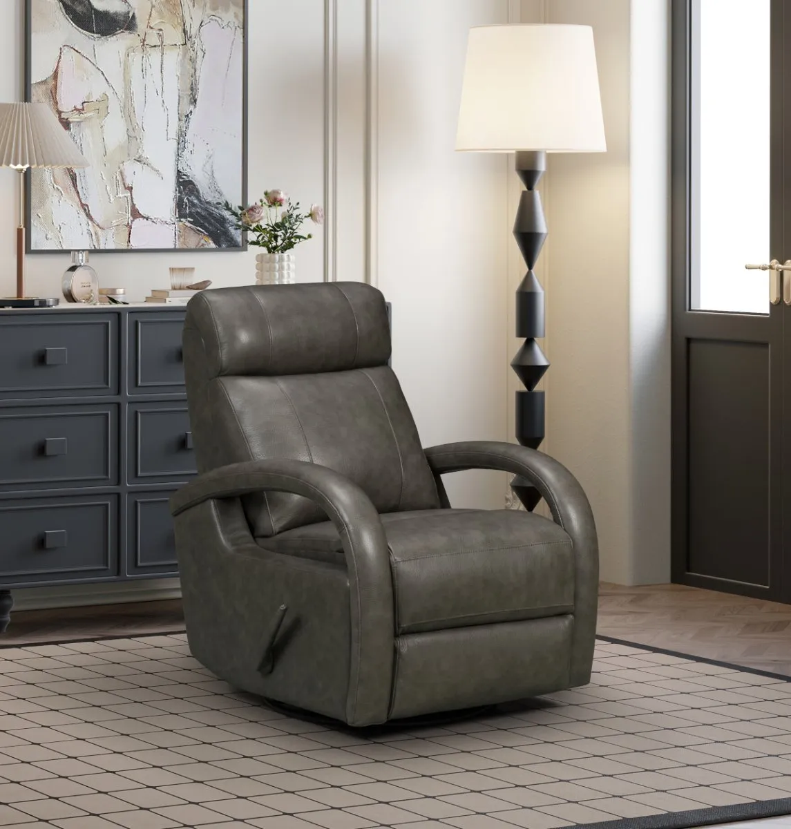 Harlee Swivel Glider Recliner (Smokey Gray) In stock 6 Harlee Swivel Glider Recliner (Smokey Gray) In stock