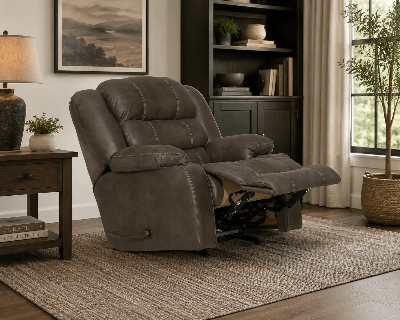 Beckley Rocker Recliner with Dual Metal Cupholders - Casual Pub-Back Comfort (2 colors) 17 Beckley Rocker Recliner with Dual Metal Cupholders - Casual Pub-Back Comfort (2 colors)