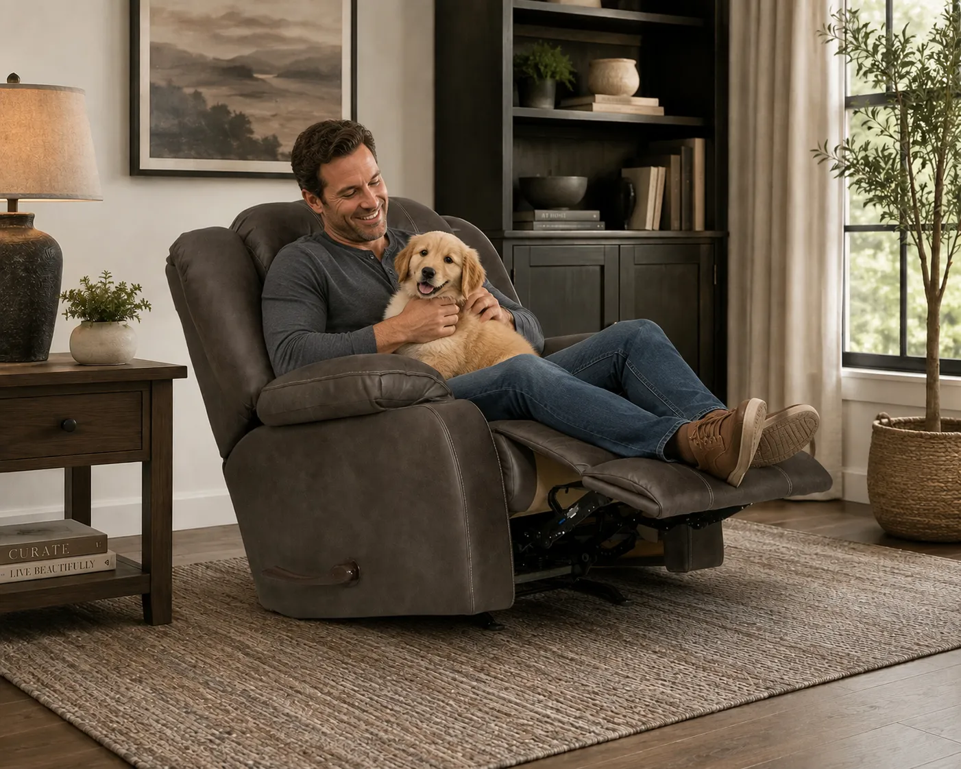 Beckley Rocker Recliner with Dual Metal Cupholders - Casual Pub-Back Comfort (2 colors) 18 Beckley Rocker Recliner with Dual Metal Cupholders - Casual Pub-Back Comfort (2 colors)
