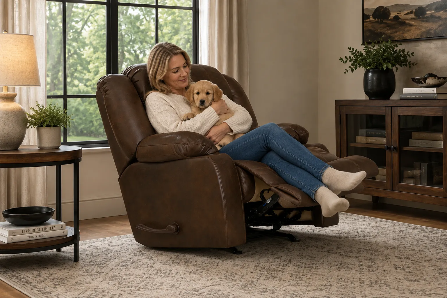 Beckley Rocker Recliner with Dual Metal Cupholders - Casual Pub-Back Comfort (2 colors) 4 Beckley Rocker Recliner with Dual Metal Cupholders - Casual Pub-Back Comfort (2 colors)