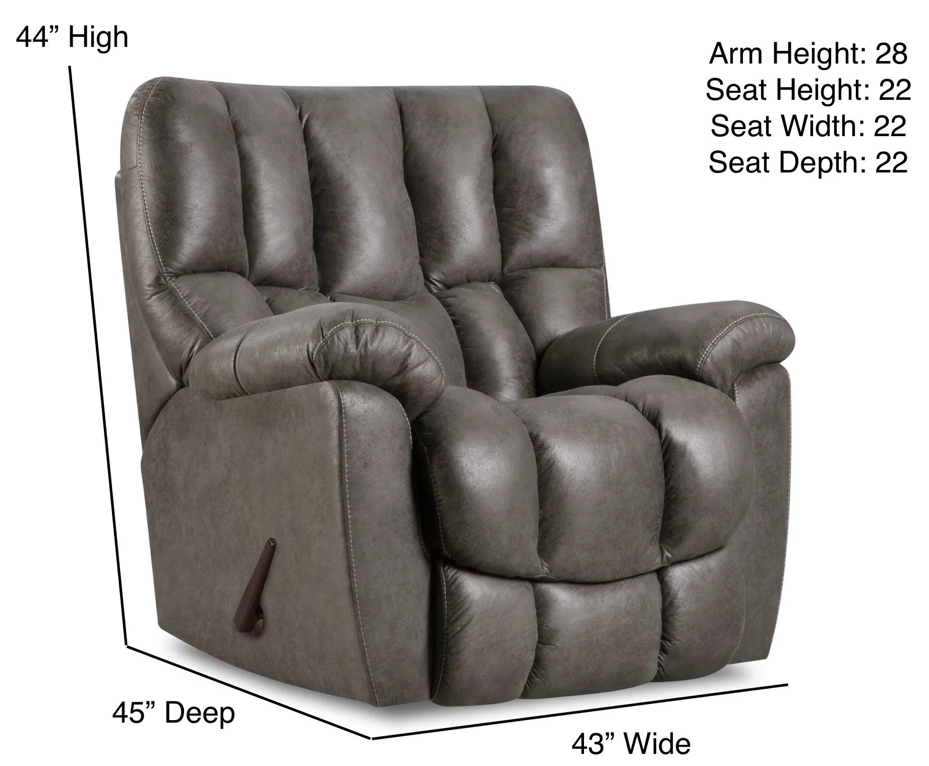 Ember Rocker Recliner Grey (In stock) 2 Ember Rocker Recliner Grey (In stock)