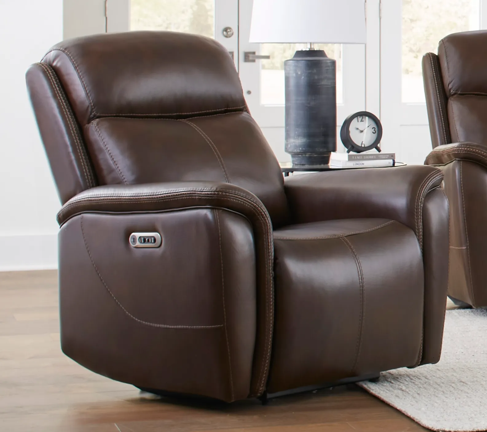 Cascade Power Headrest Power Leather Recliner Auburn (In stock - Fast Shipping) 1 Cascade Power Headrest Power Leather Recliner Auburn (In stock - Fast Shipping)