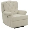 Everly Power Recliner (Beige fabric) In stock