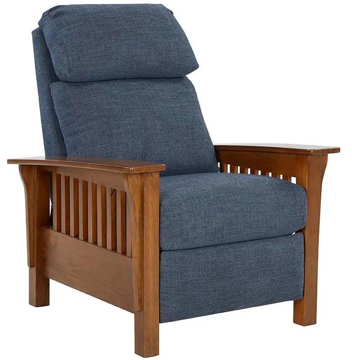 Mission Fabric Recliner (Blue) In stock 1 Mission Fabric Recliner (Blue) In stock
