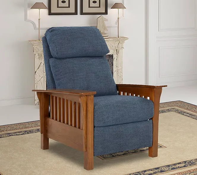 Mission Fabric Recliner (Blue) In stock 6 Mission Fabric Recliner (Blue) In stock