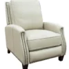 Melrose Leather Recliner (Parchment) In stock