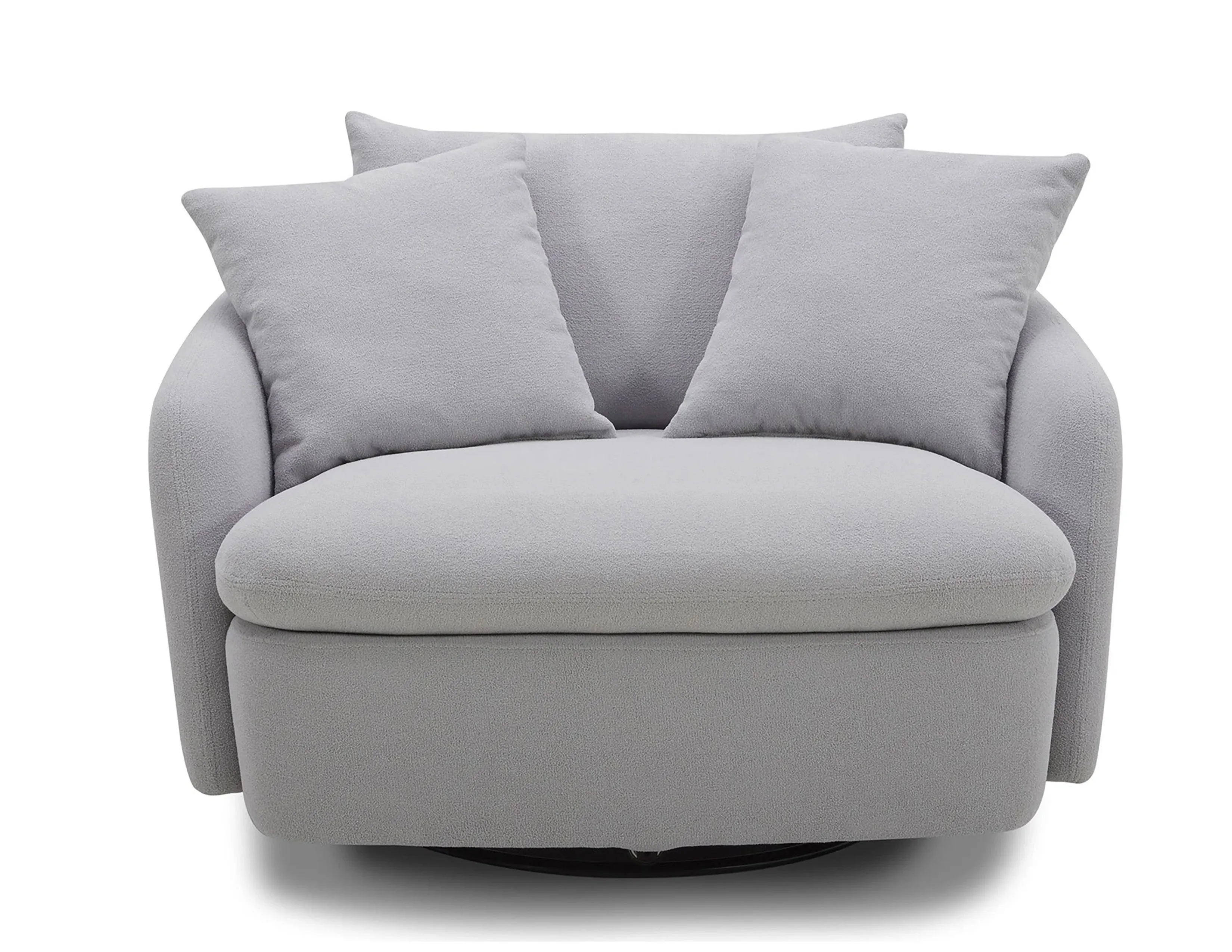 Boomer Large Swivel Chair w/ 2 Toss Pillows (Dove Grey) In stock - Fast shipping 2 Boomer Large Swivel Chair w/ 2 Toss Pillows (Dove Grey) In stock - Fast shipping
