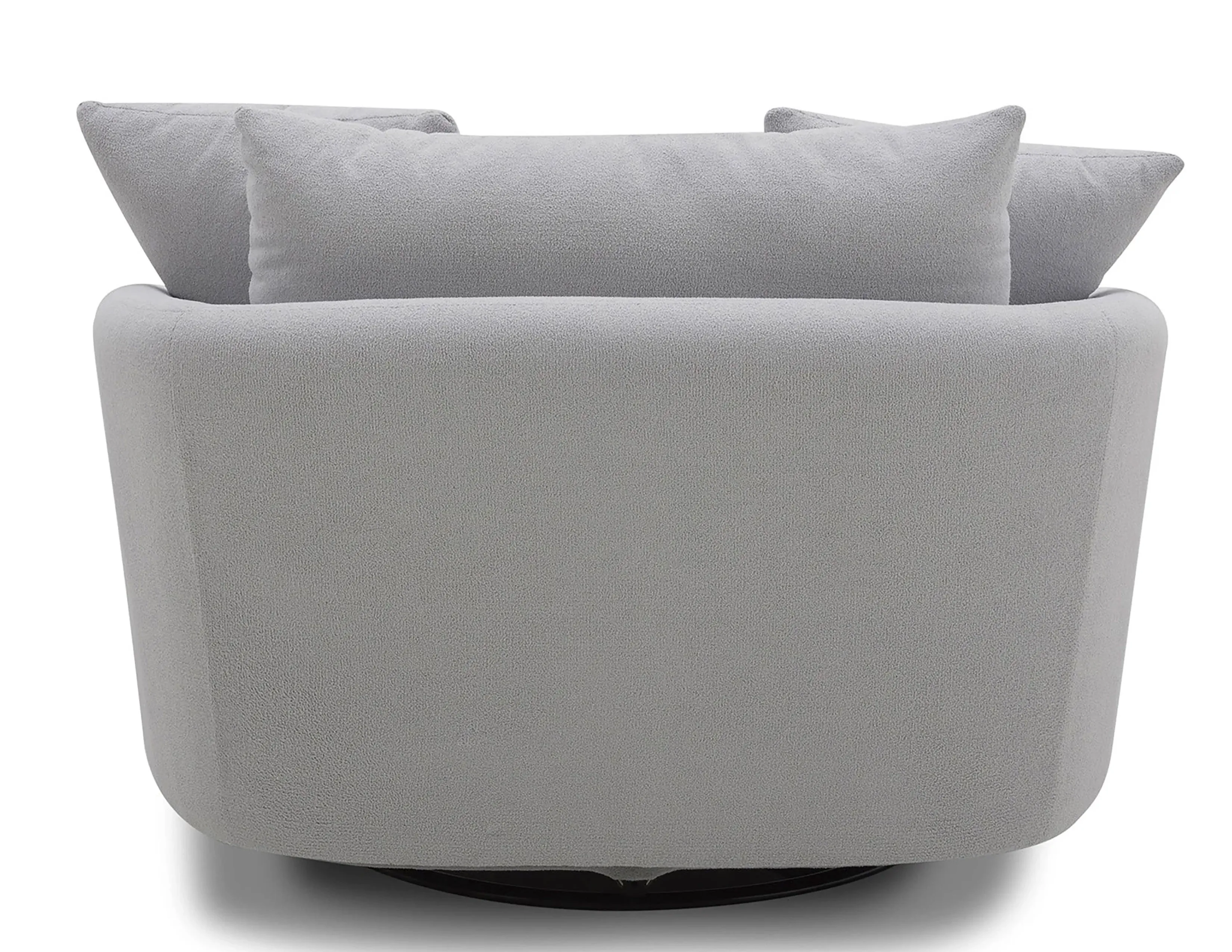 Boomer Large Swivel Chair w/ 2 Toss Pillows (Dove Grey) In stock - Fast shipping 4 Boomer Large Swivel Chair w/ 2 Toss Pillows (Dove Grey) In stock - Fast shipping