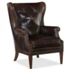 Maya Leather Wing Club Chair (Dark Brown) In stock 5 Maya Leather Wing Club Chair (Dark Brown) In stock