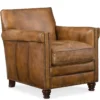 Potter Leather Nailhead Club Chair (Brown) In stock