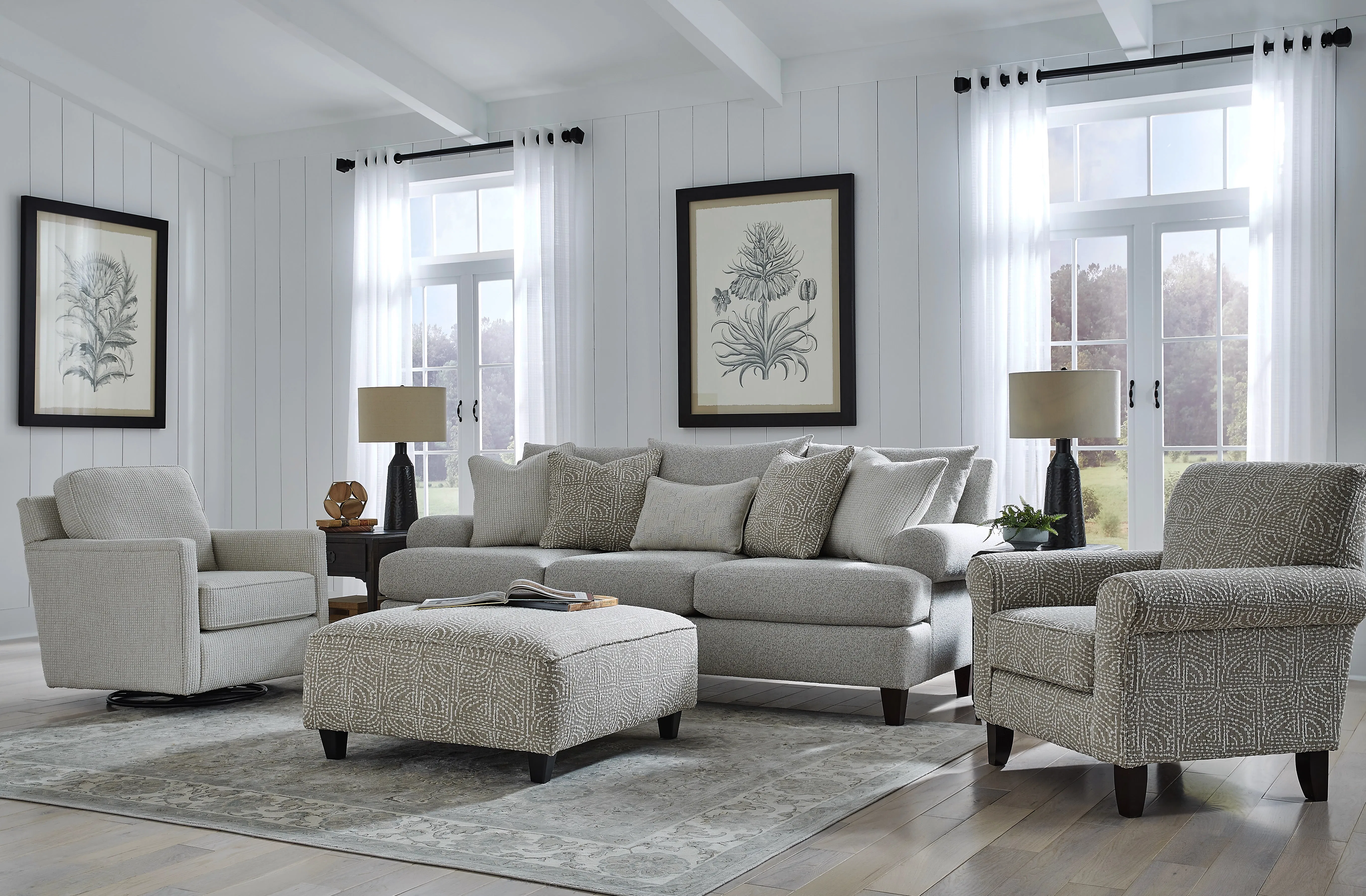 Poof Cotton Swivel Glider 21-02G (performance fabric) 3 Poof Cotton Swivel Glider 21-02G (performance fabric)