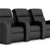 Flicks Row of 3 Power Headrest Black Leather Home Theater Seating (In Stock) 15 Flicks Row of 3 Power Headrest Black Leather Home Theater Seating (In Stock)